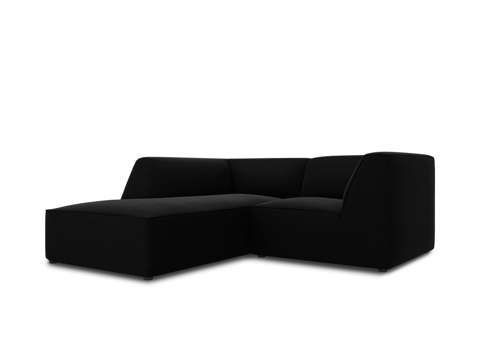 Oslo Velour Modular Ecksofa links 3 Sitzer in Black präsentiert im Onlineshop von KAQTU Design AG. Ecksofa links ist von Cosmopolitan Design