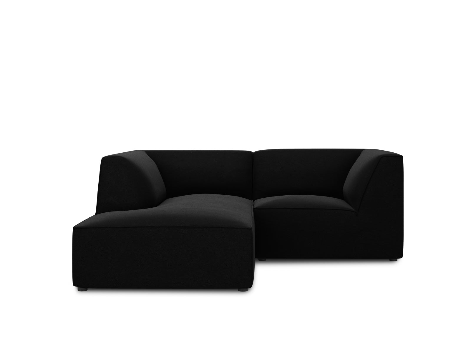 Oslo Velour Modular Ecksofa links 3 Sitzer in Black präsentiert im Onlineshop von KAQTU Design AG. Ecksofa links ist von Cosmopolitan Design