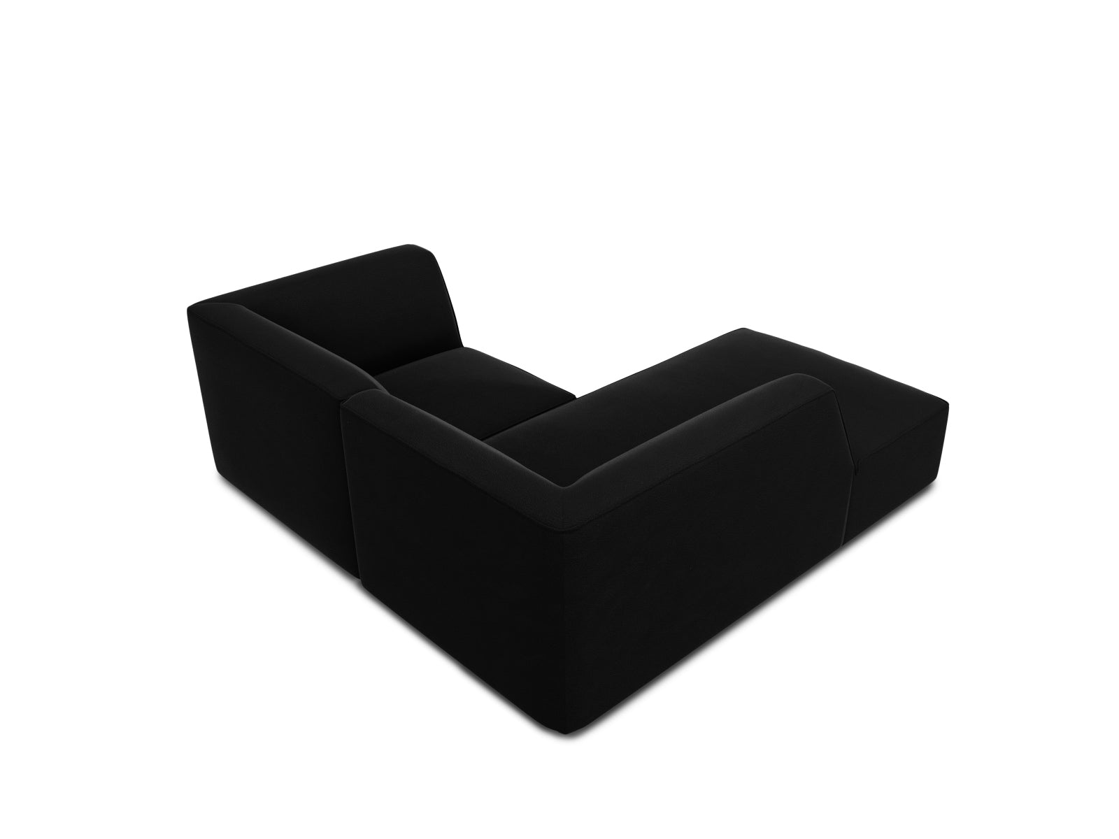 Oslo Velour Modular Ecksofa links 3 Sitzer in Black präsentiert im Onlineshop von KAQTU Design AG. Ecksofa links ist von Cosmopolitan Design