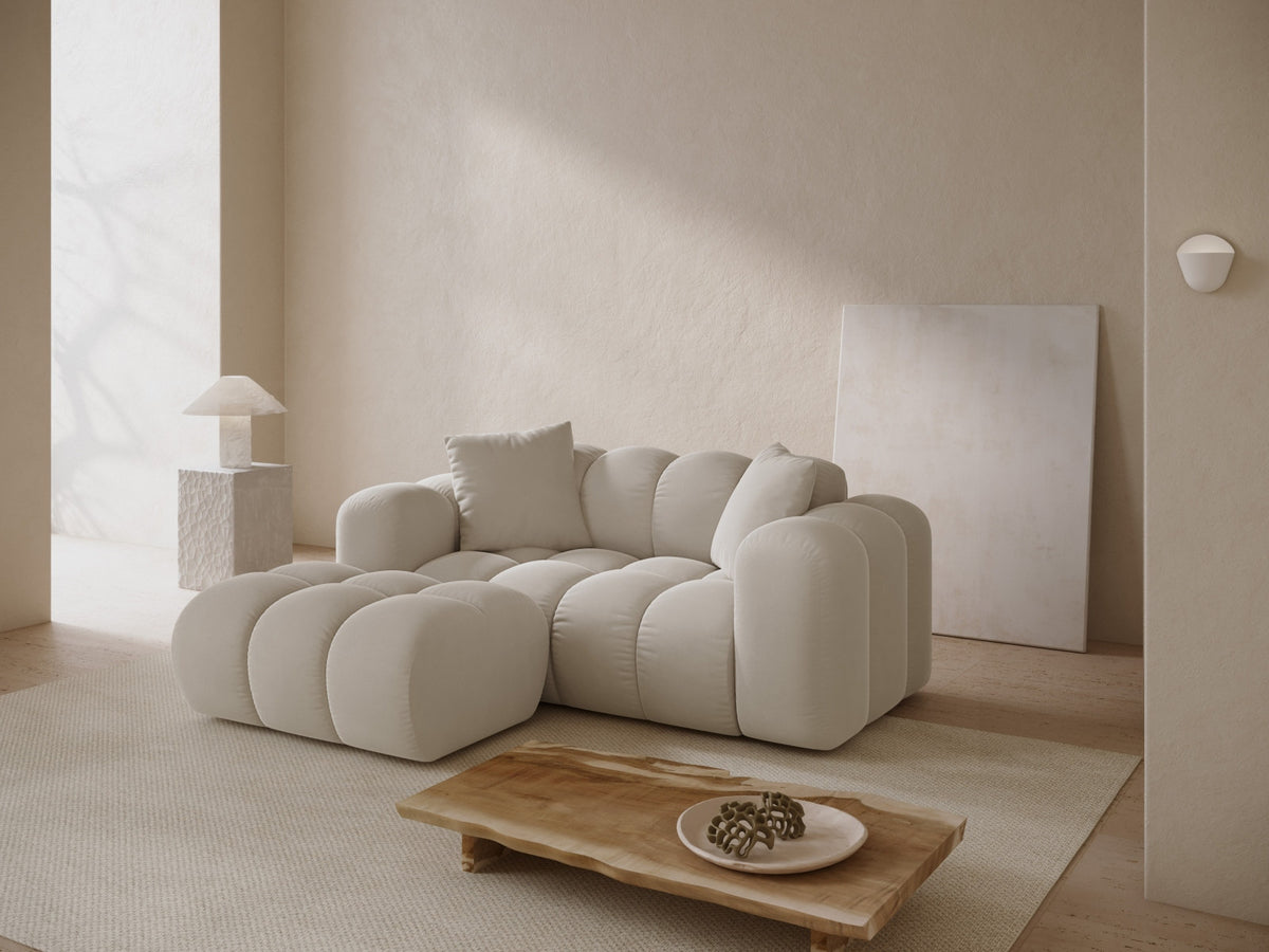 2-Sitzer Ecksofa links Treno in Dark Beige-Bluvel präsentiert im Onlineshop von KAQTU Design AG. Ecksofa links ist von Cosmopolitan Design