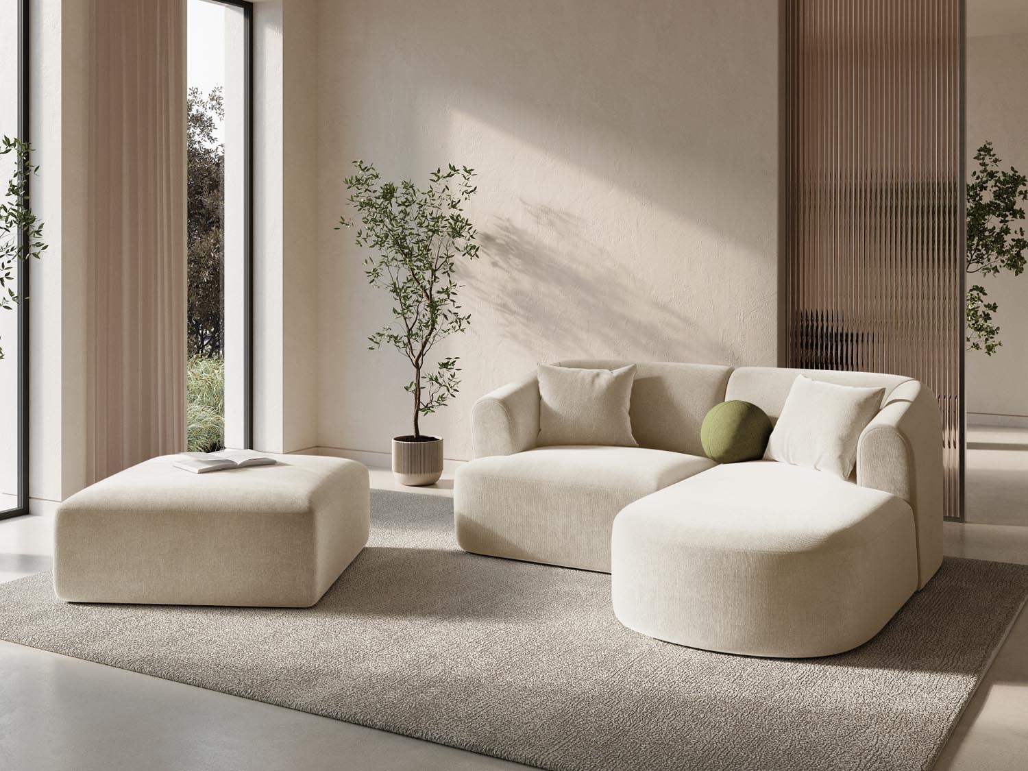 Entdecken Sie den stilvollen Campi Velour Pouf 1 Sitzer von Cosmopolitan Design – perfekt für Ihr modernes Zuhause, bequem und vielseitig einsetzbar.