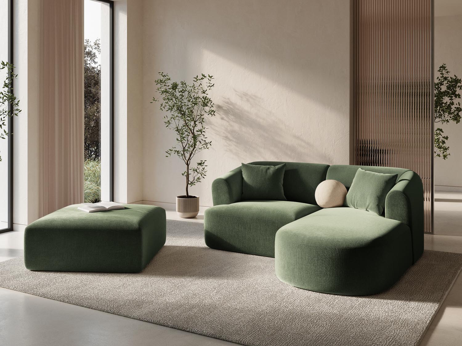 Entdecken Sie den stilvollen Campi Velour Pouf 1 Sitzer von Cosmopolitan Design – perfekt für Ihr modernes Zuhause, vielseitig einsetzbar und bequem.