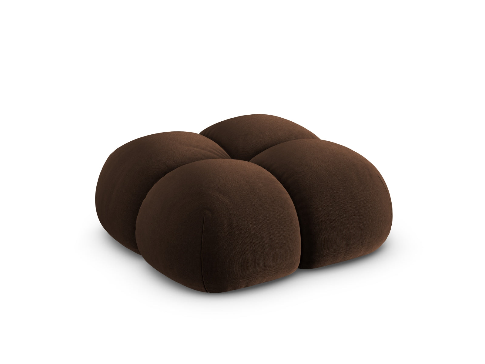 Stilvoller Loretto Velour Pouf in edlem Chocolate-Vogue, 90 cm Durchmesser, perfektes Möbelstück für moderne Wohnräume.