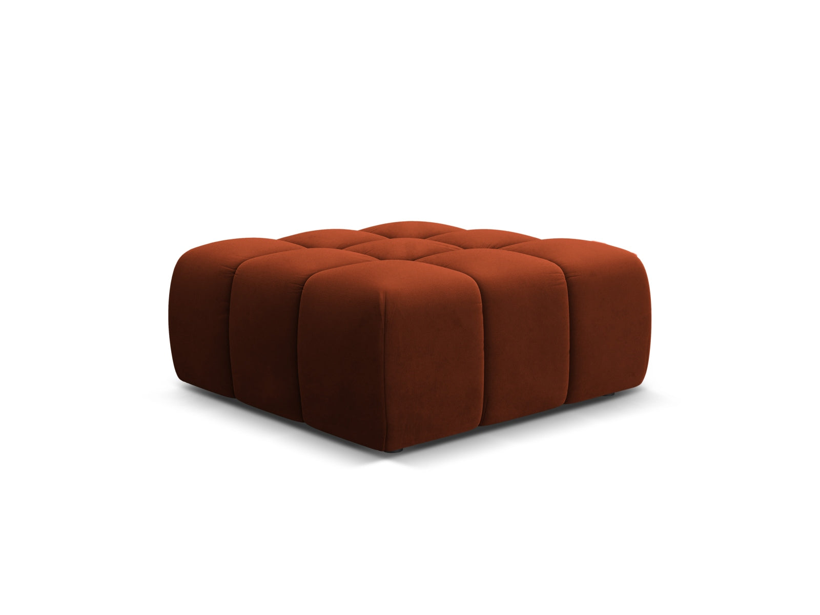 Eleganter 1-Sitzer Pouf Hawaii in luxuriösem Auburn-Magic Velvet, ideal für stilvolle Wohnräume und gemütliche Akzente.