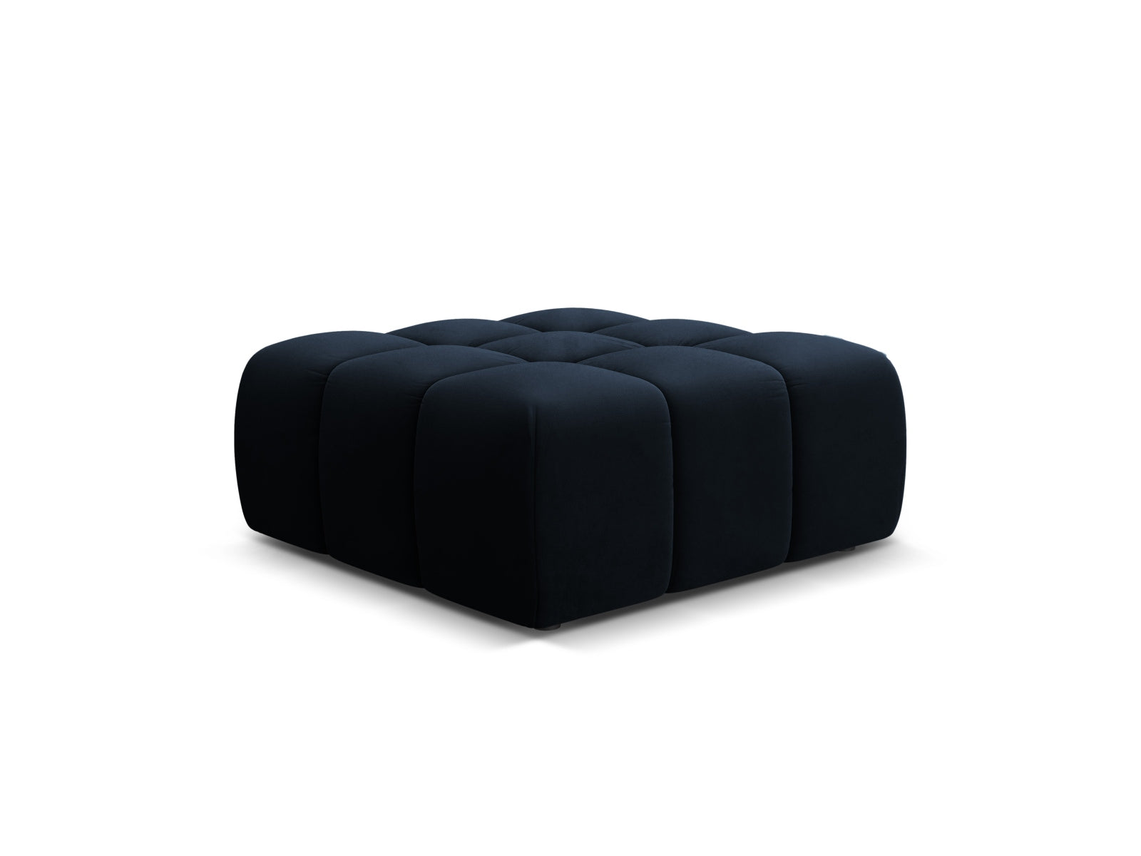 Eleganter 1-Sitzer Pouf Hawaii in tiefem Navy Blue aus Magic Velvet, ideal für stilvolle Wohnräume und gemütliche Akzente.