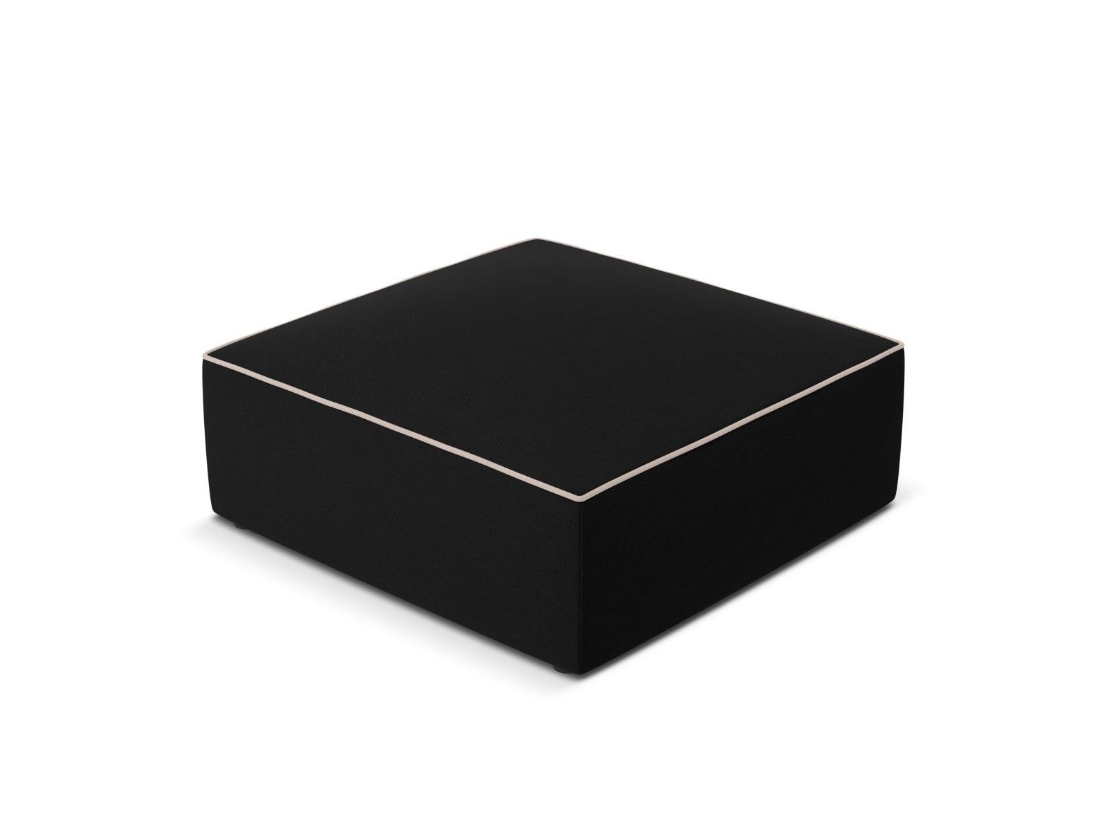 Oslo Pouf 1 Sitzer in Black, Grey Beige Melange präsentiert im Onlineshop von KAQTU Design AG. Modulares Sofa ist von Cosmopolitan Design
