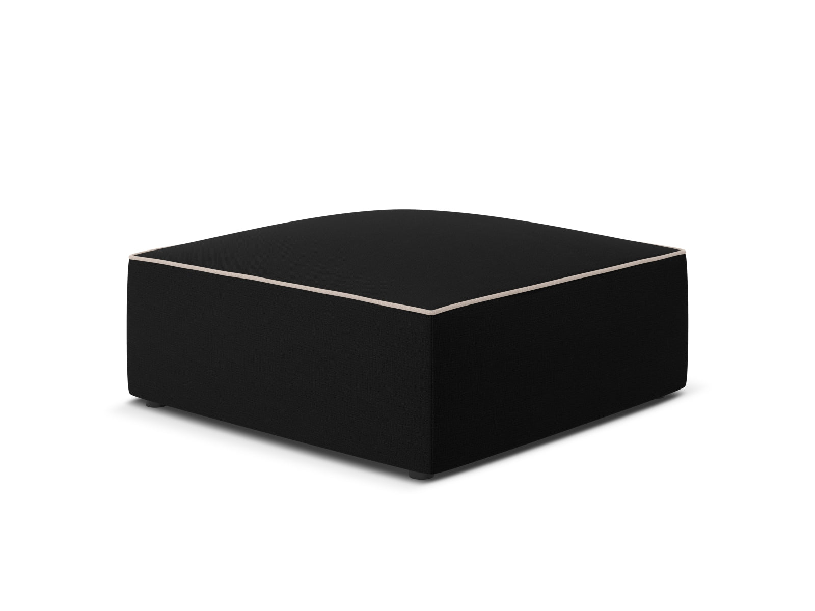 Oslo Pouf 1 Sitzer in Black, Grey Beige Melange präsentiert im Onlineshop von KAQTU Design AG. Modulares Sofa ist von Cosmopolitan Design