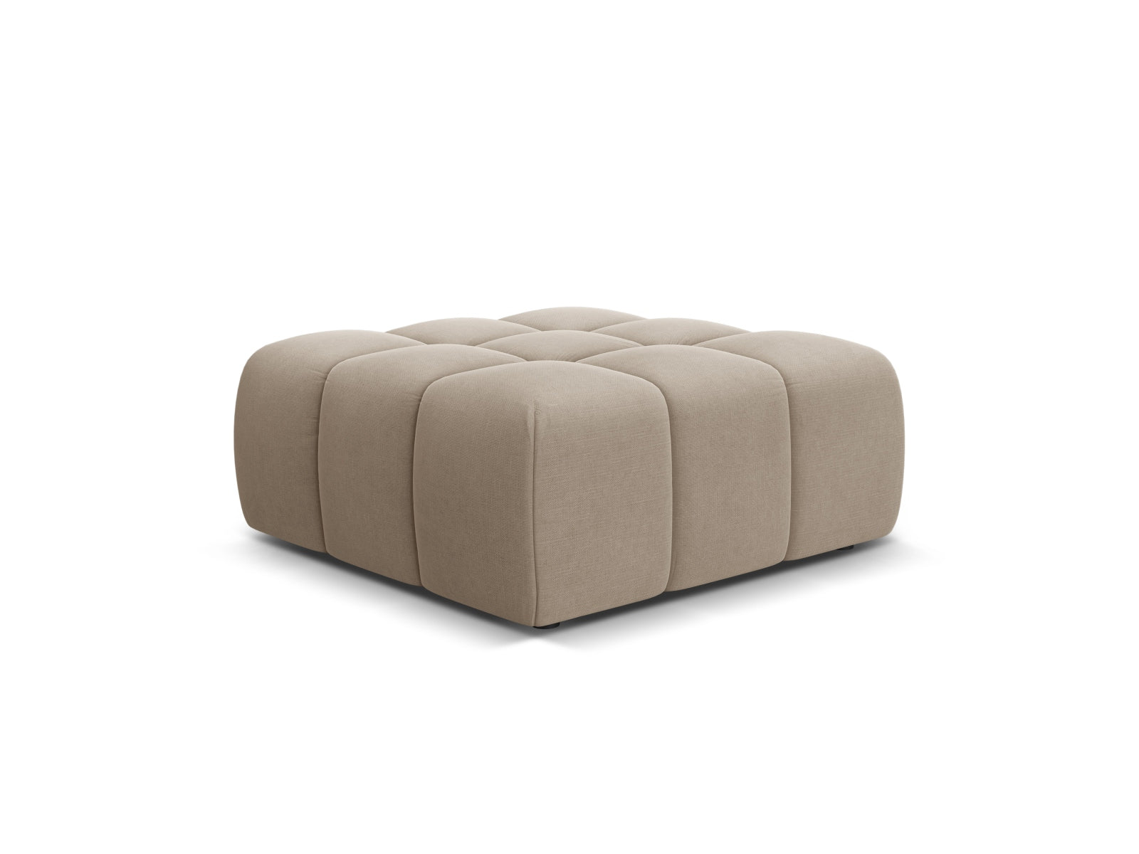 Eleganter 1-Sitzer Pouf Hawaii in stilvollem Cappuccino-Moly, ideal für moderne Wohnräume und gemütliche Akzente.