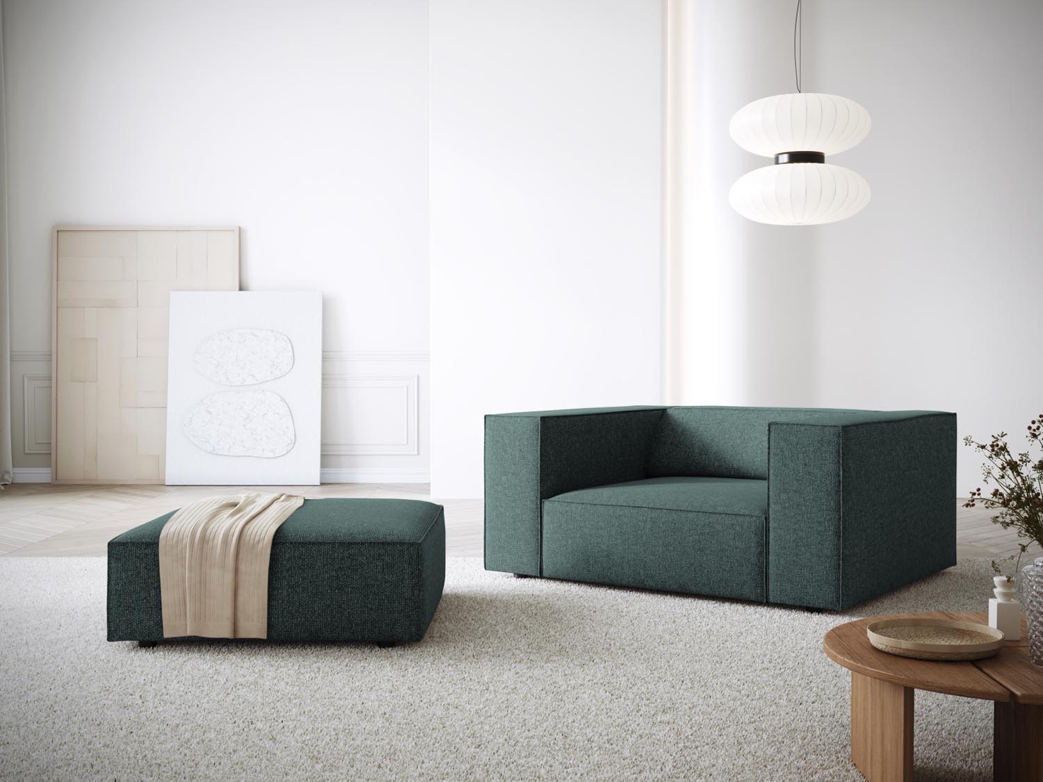 Arendal Pouf 1 Sitz in Petrol präsentiert im Onlineshop von KAQTU Design AG. Pouf ist von Cosmopolitan Design
