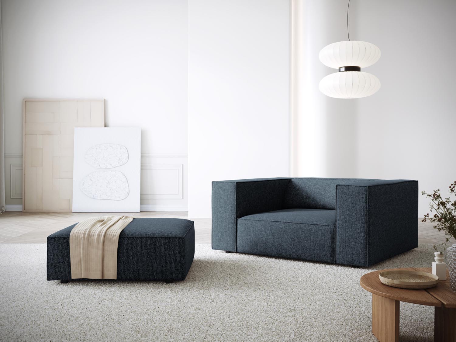 Arendal Pouf 1 Sitz in Royal Blue präsentiert im Onlineshop von KAQTU Design AG. Pouf ist von Cosmopolitan Design