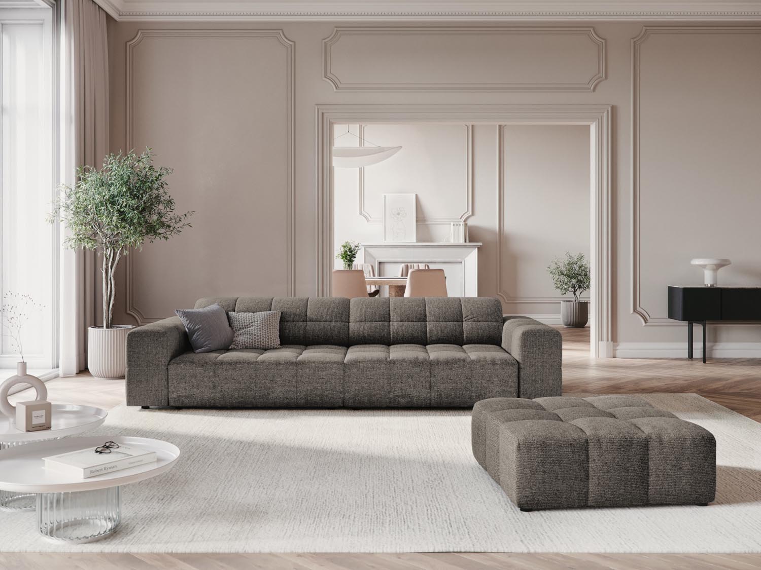 Chicago Pouf 1 Sitz 80cm in Grey präsentiert im Onlineshop von KAQTU Design AG. Pouf ist von Cosmopolitan Design