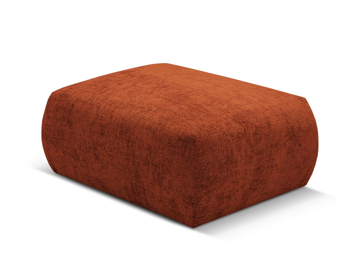 Gepolsterter Pouf Matera mit Velourbezug auf schwarzen Kunststoffbeinen, Cosmopolitan Design