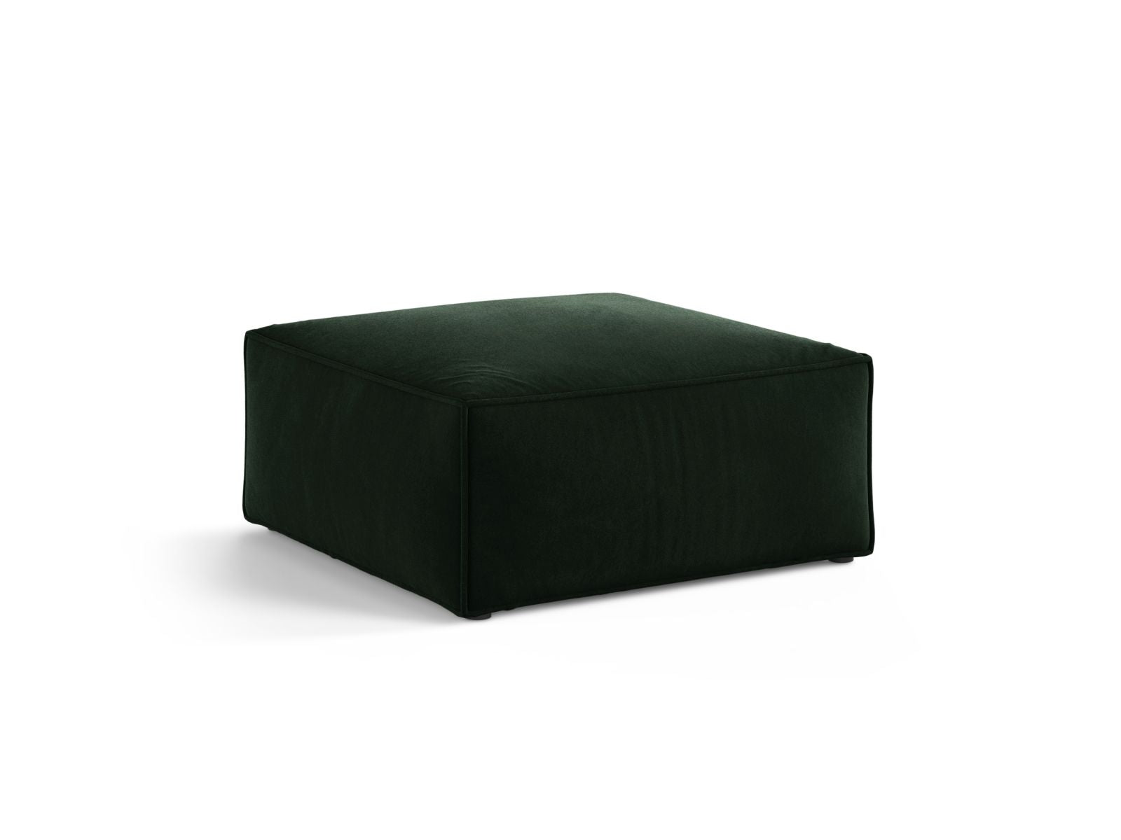 Eleganter 1-Sitzer Pouf Aveiro in sattem Flaschengrün, ideal für stilvolle Wohnräume. Hochwertiges Design von Cosmopolitan Design.
