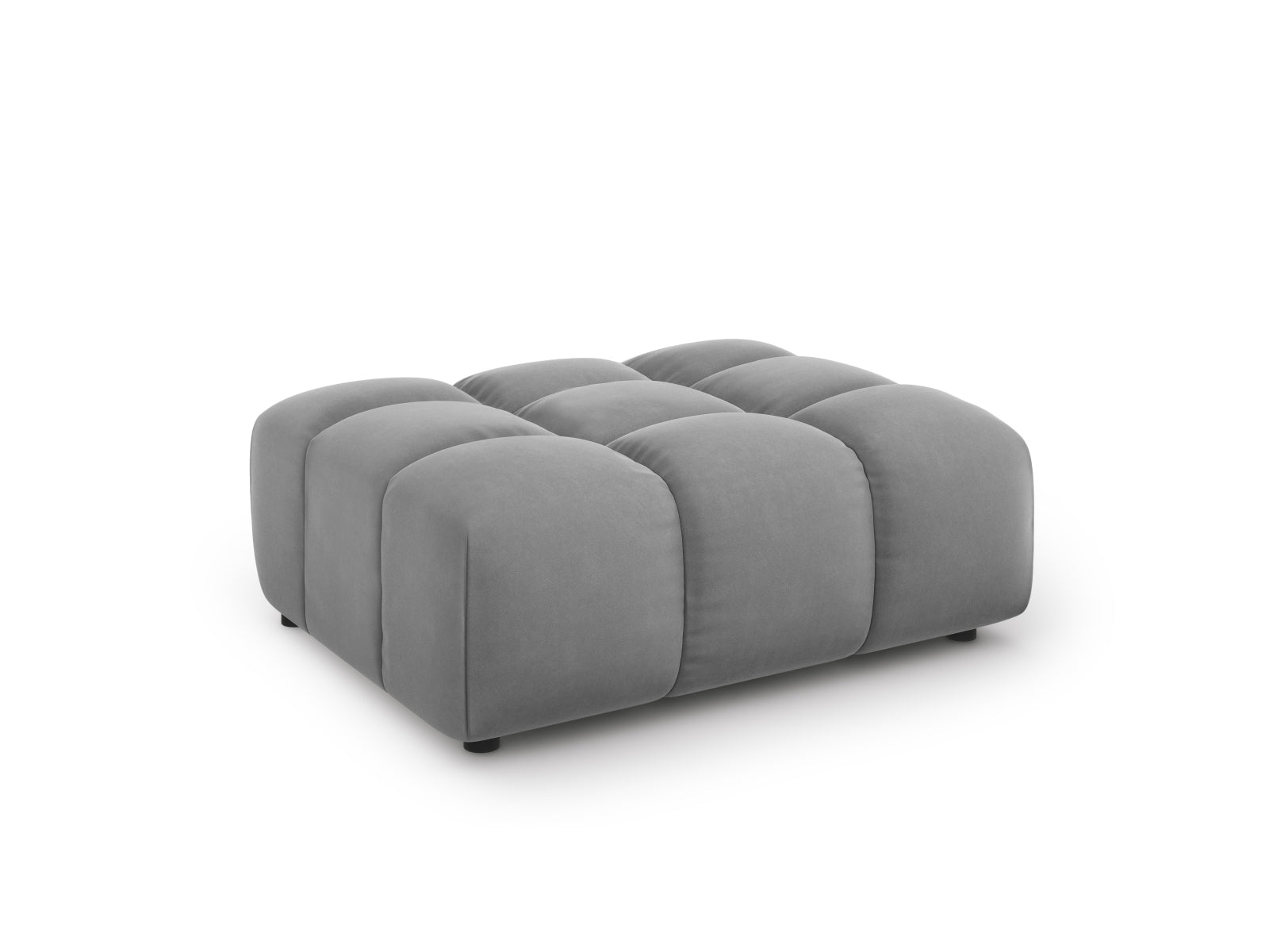 Eleganter Sky Velour Pouf in sanftem Hellgrau, ideal als Sitzgelegenheit oder Fußablage, präsentiert von Cosmopolitan Design.