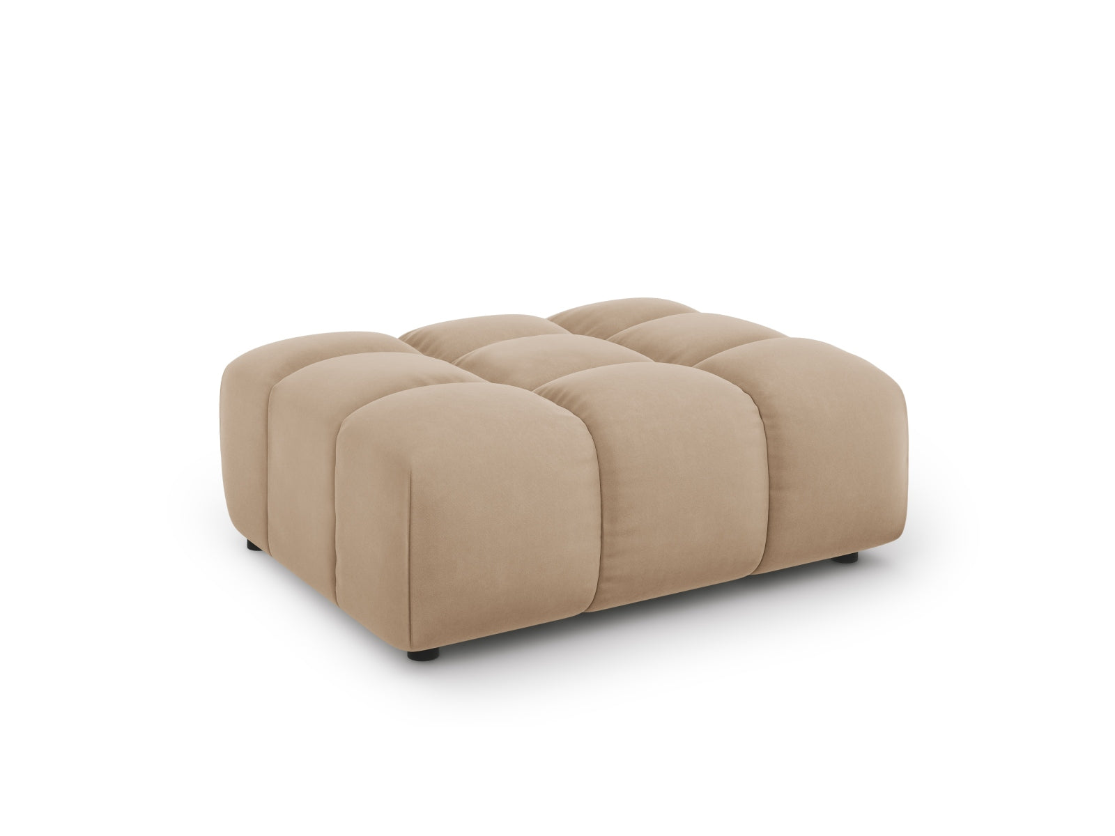 Eleganter Sky Velour Pouf in sanften Farbtönen, ideal für stilvolle Wohnräume. 1 Sitzplatz, Durchmesser 80 cm, von Cosmopolitan Design.