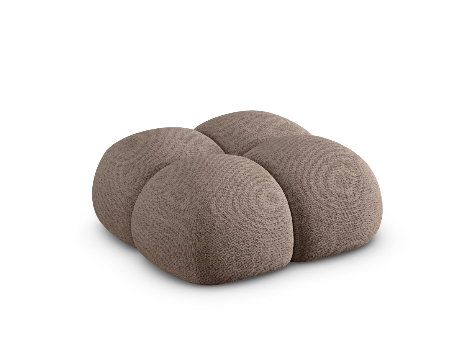 Moderner Loretto Pouf mit 90 cm Durchmesser in Cappuccino-Sorella, perfekt für entspannte Sitzgelegenheiten und stilvolle Akzente im Wohnbereich.