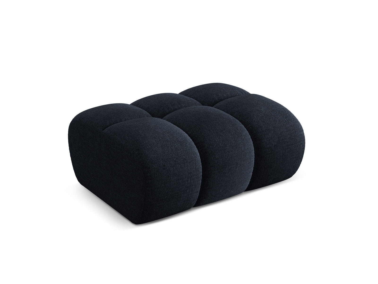 Eleganter 1-Sitzer Pouf Treno in Navy Blue-Eden, ideal für stilvolle Wohnräume. Hochwertiges Design von Cosmopolitan Design.