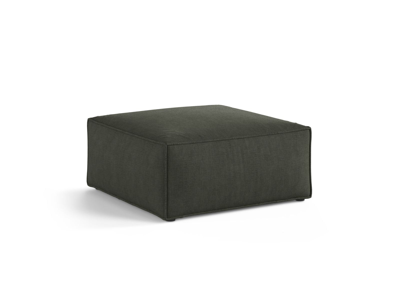 Eleganter 1-Sitzer Pouf Aveiro in einem stilvollen Moosgrün, ideal für moderne Wohnräume und gemütliche Akzente.