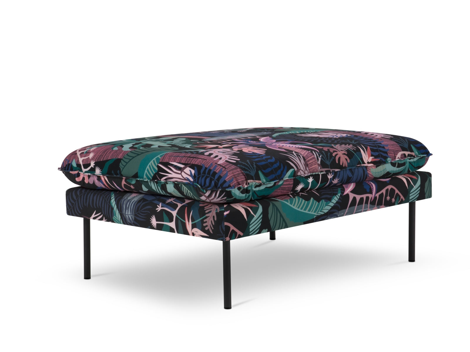 Vienna Velour Pouf 1 Sitz 80cm in Flower Pattern/Schwarz präsentiert im Onlineshop von KAQTU Design AG. Pouf ist von Cosmopolitan Design