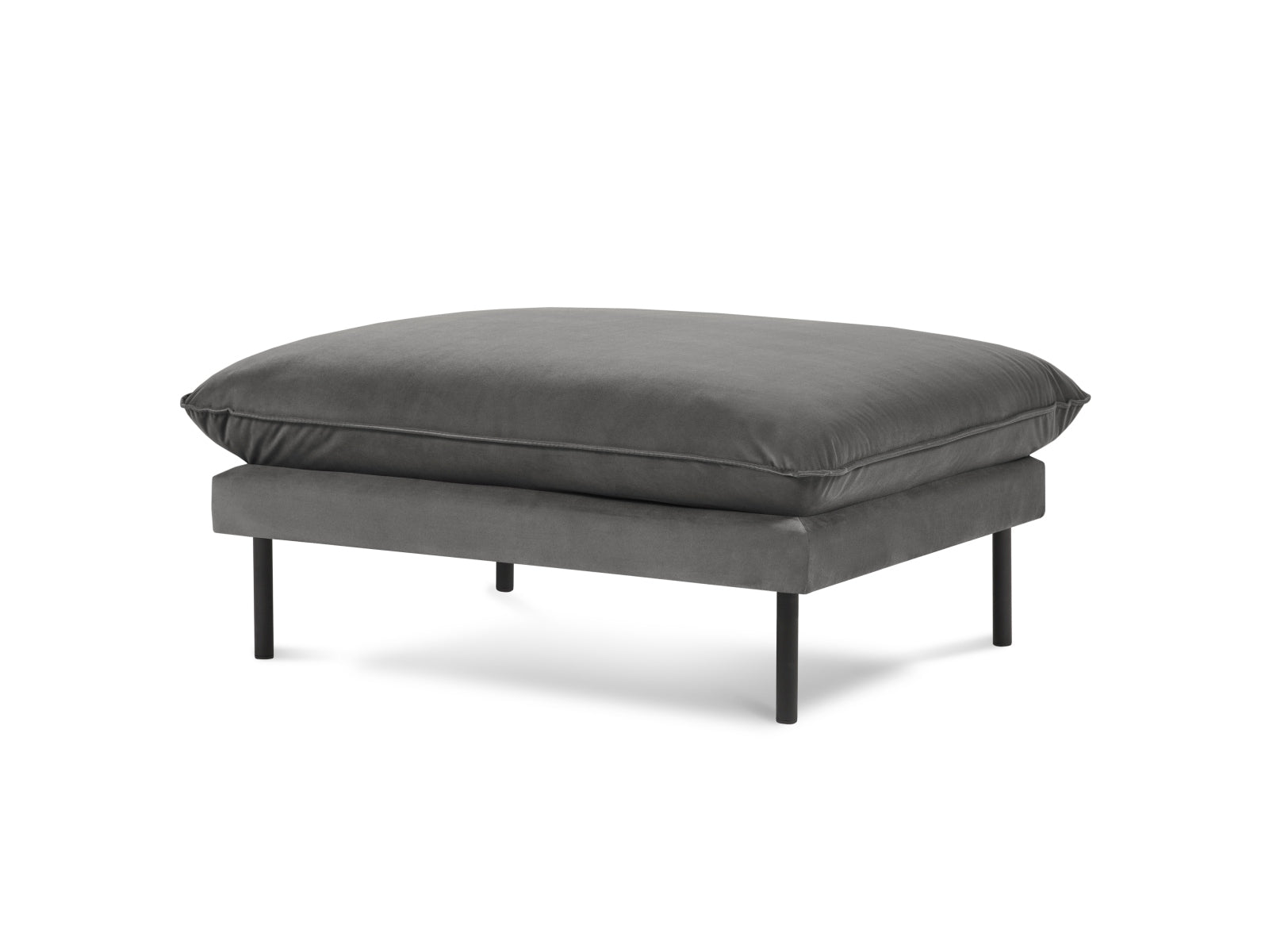 Vienna Velour Pouf 1 Sitz 80cm in Grey/Schwarz präsentiert im Onlineshop von KAQTU Design AG. Pouf ist von Cosmopolitan Design