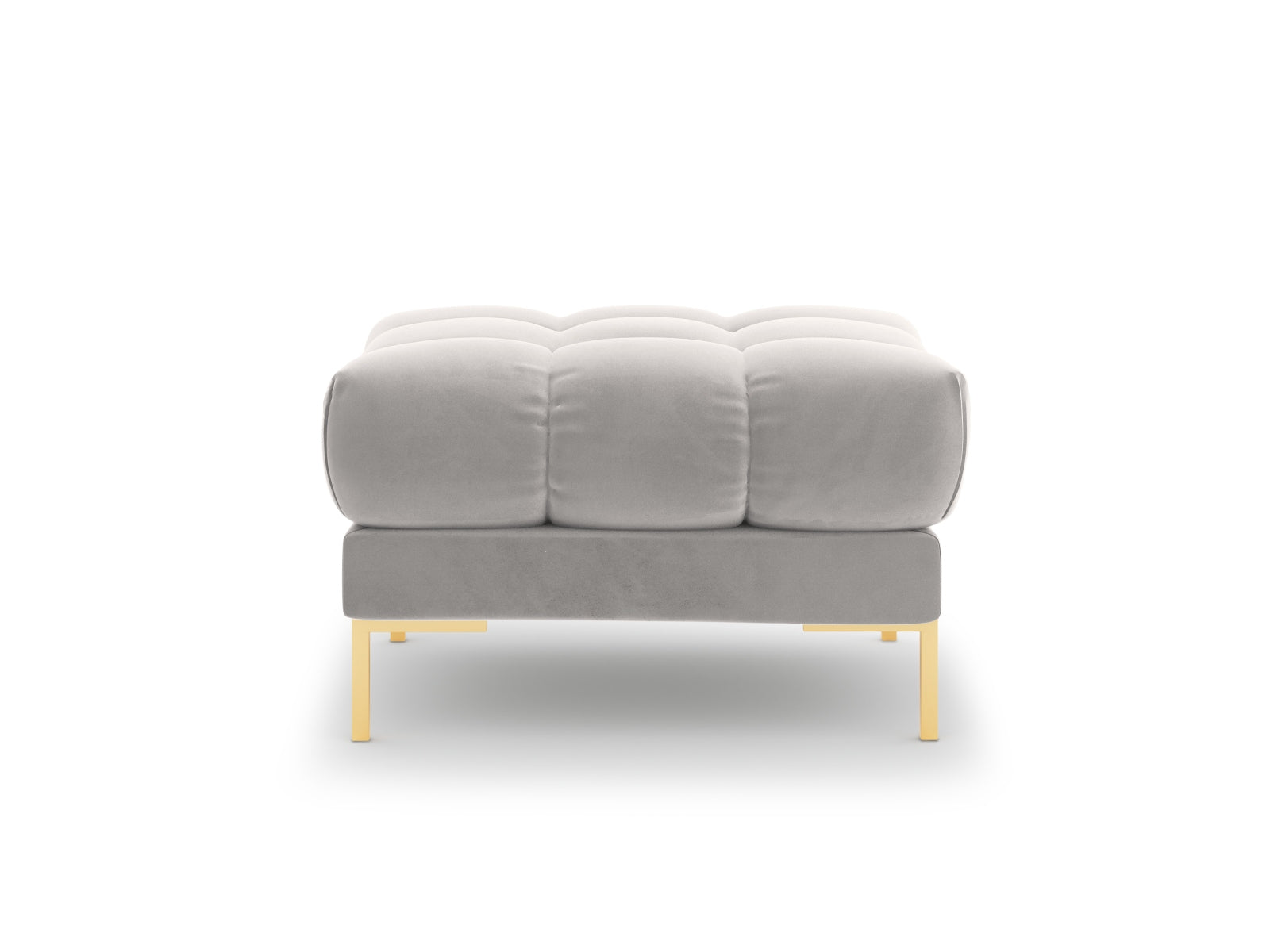 Stylischer 1-Sitzer Pouf Bali in modernem Silver-Bluvel, perfekt für gemütliche Ecken und stilvolle Einrichtungsideen.