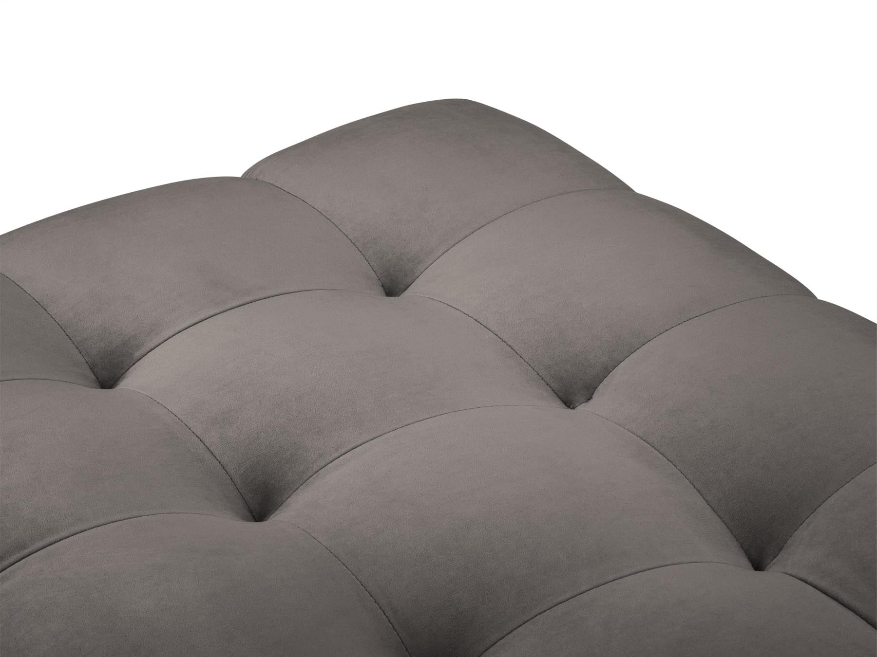 Stylischer 1-Sitzer Pouf Bali in zartem Light Grey-Bluvel, perfekt für gemütliche Ecken und modernes Interior-Design.