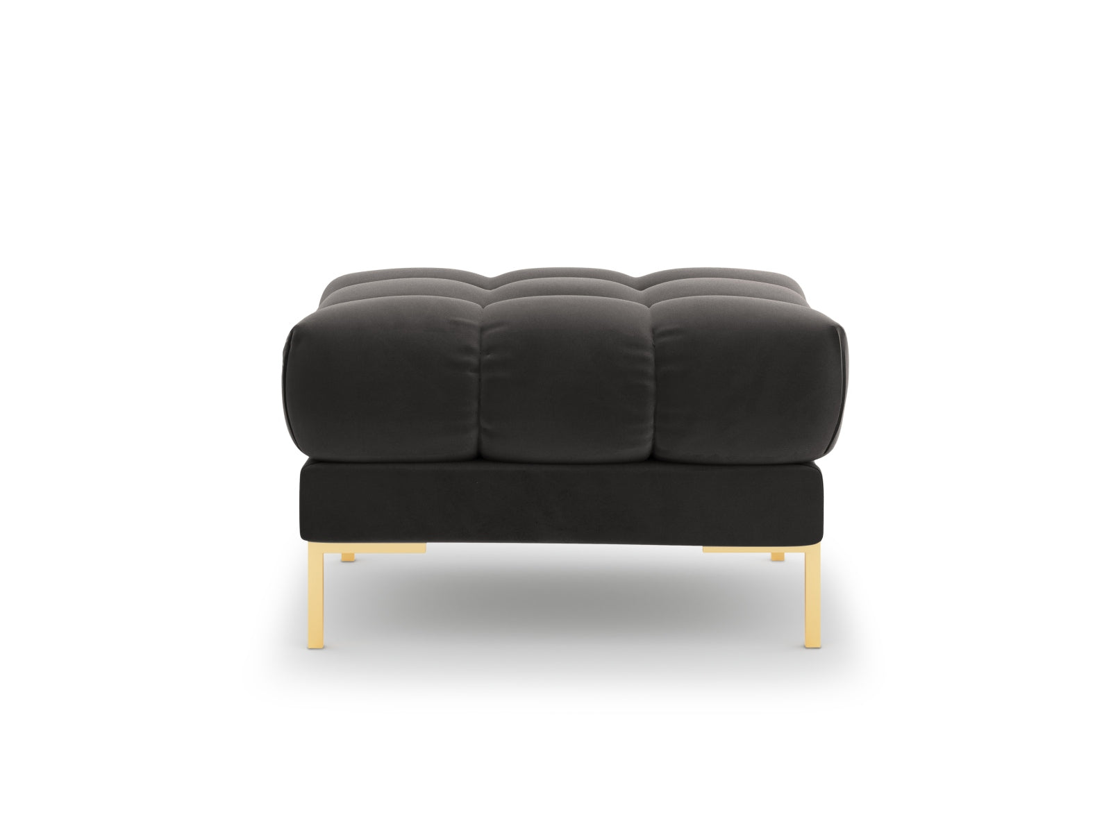 Moderner 1-Sitzer Pouf Bali in tiefem Grau, gefertigt aus strapazierfähigem Bluvel, perfekt für entspannte Momente und stilvolle Einrichtung.