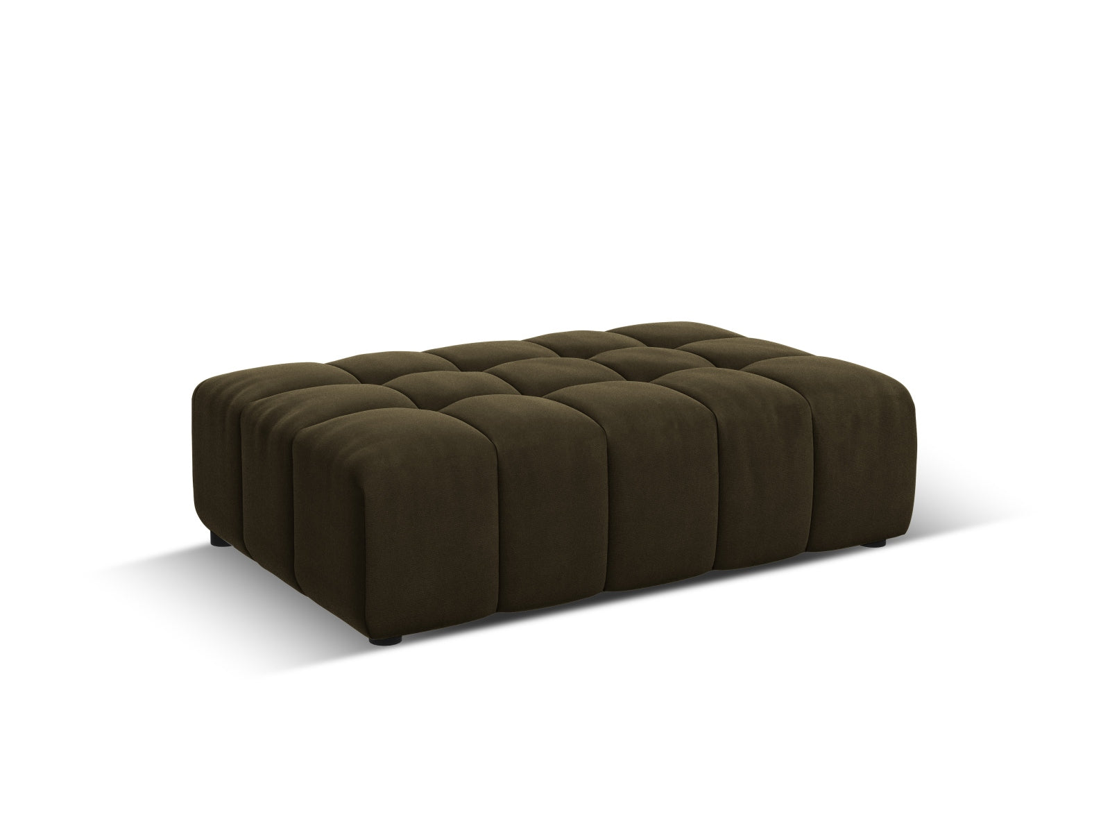 Eleganter Chicago Velour Pouf in Green-Bluvel, 80 cm, ideal für stilvolle Akzente in jedem Raum, von Cosmopolitan Design.