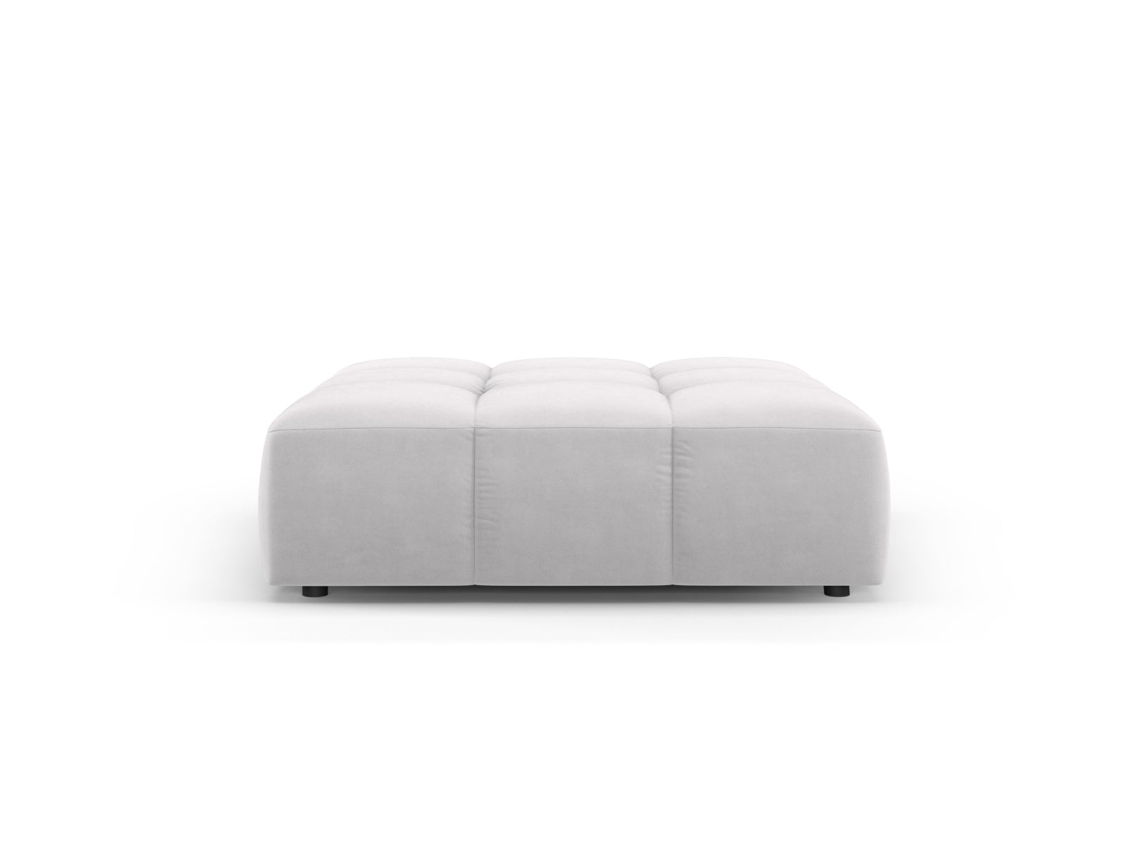 Eleganter 1-Sitzer Pouf Moritz in stilvollem Silver-Bluvel, ideal für moderne Wohnräume. Perfekte Ergänzung für Ihr Zuhause.