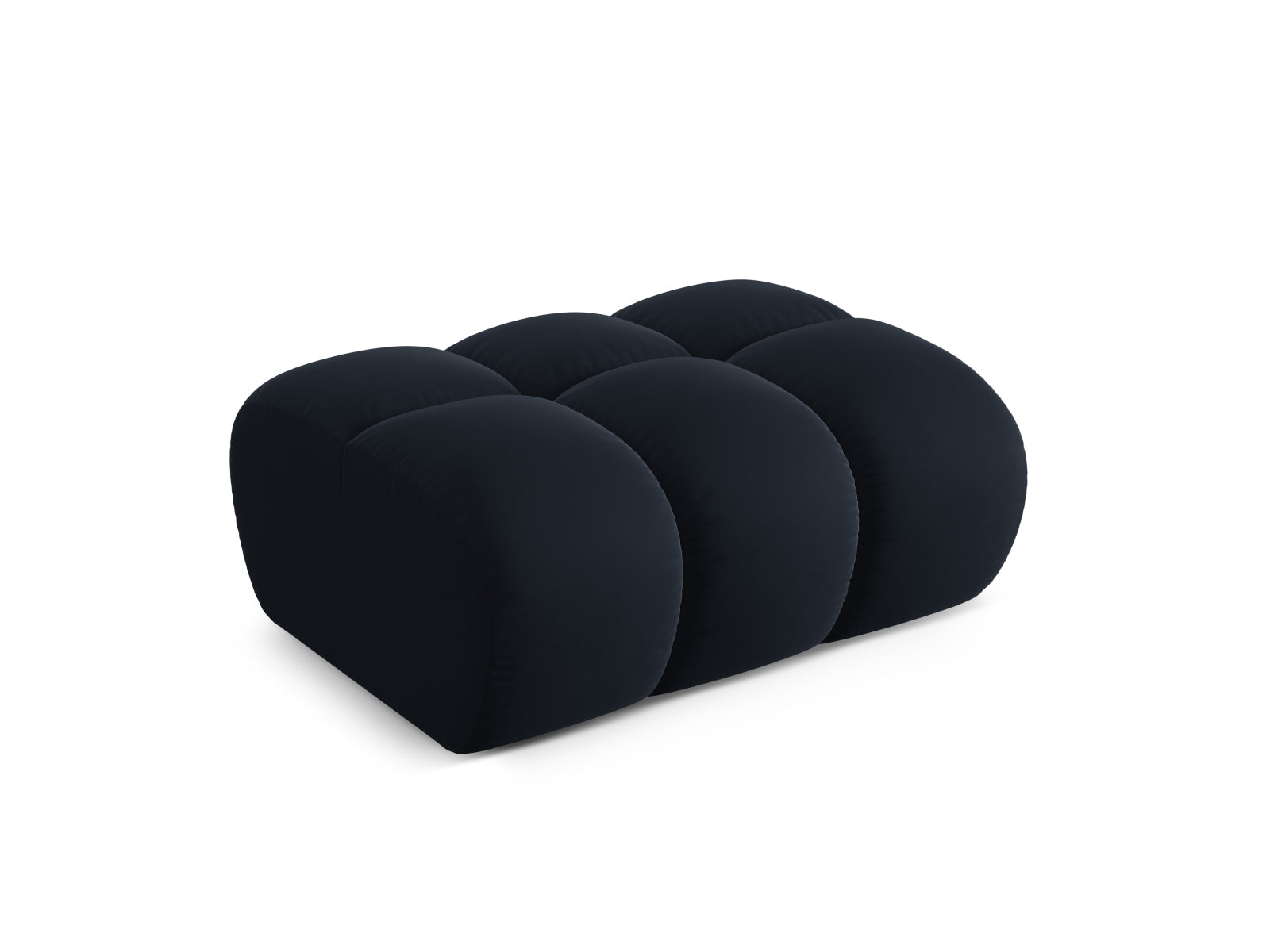 Eleganter 1-Sitzer Pouf Treno in Dunkelblau, ideal für stilvolle Wohnräume. Hochwertiges Design von Cosmopolitan Design.