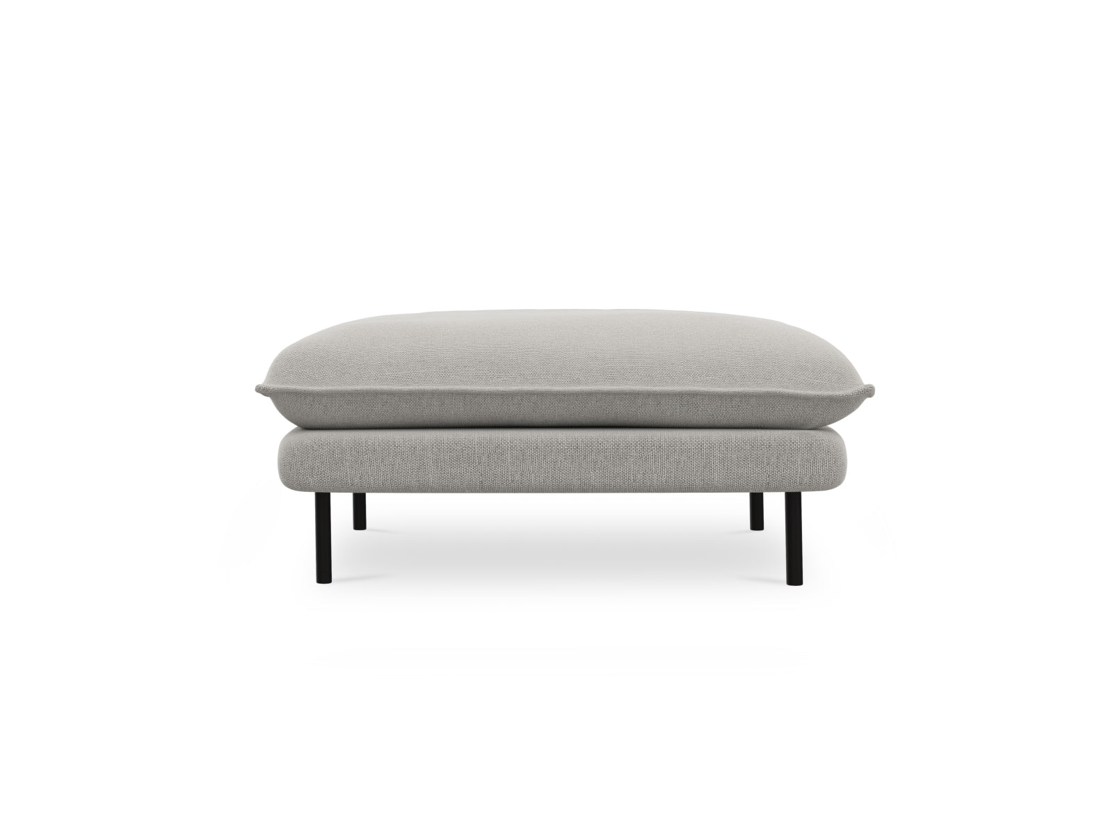 Stylischer Vienna Pouf mit 80 cm Durchmesser in dezentem Hellgrau und Schwarz, perfekt für moderne Inneneinrichtungen.