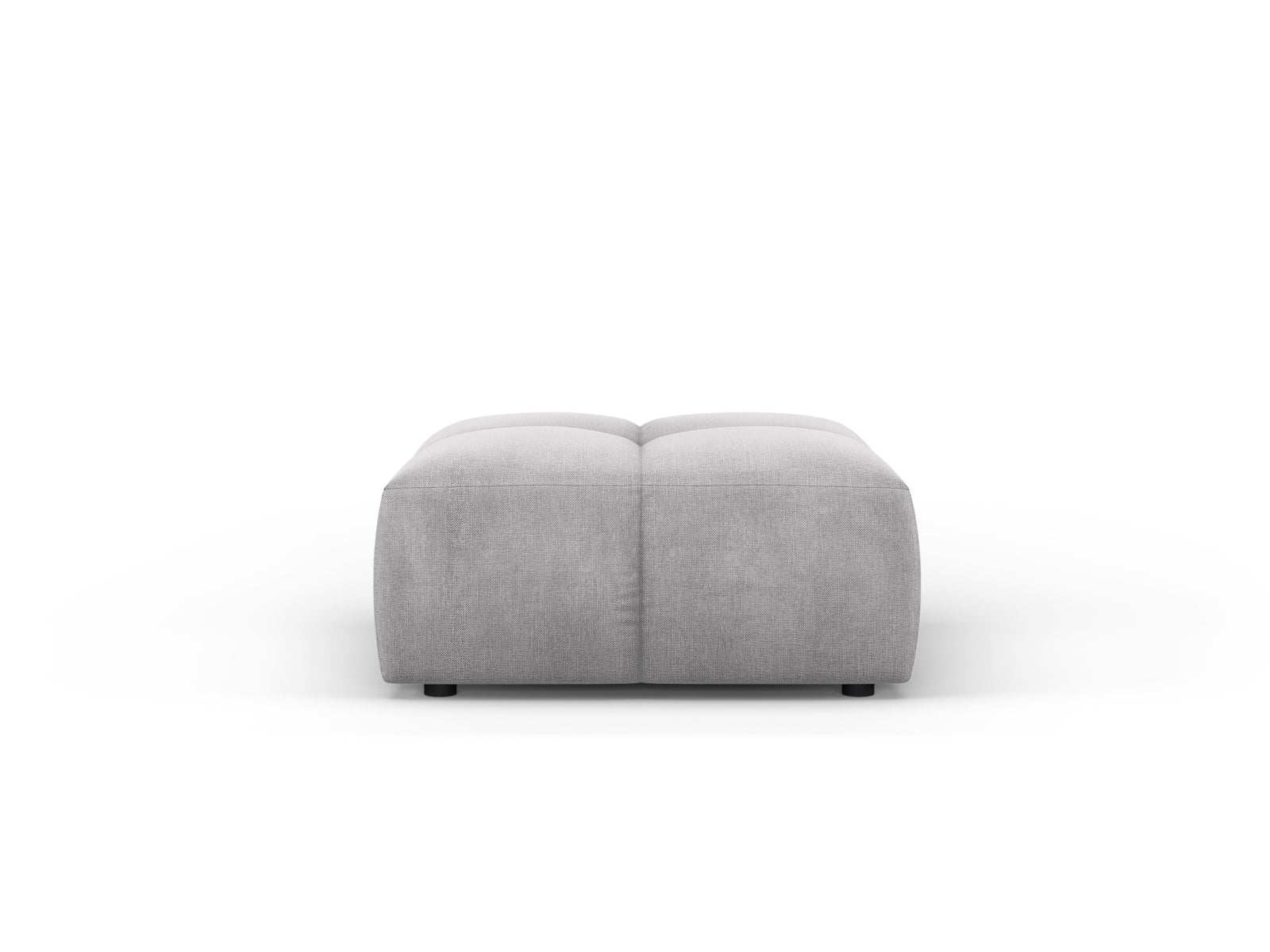 Eleganter 1-Sitzer Pouf Moritz in sanftem Grau, perfekt für zeitgemäße Einrichtungsideen. Hochwertige Verarbeitung von Cosmopolitan Design.