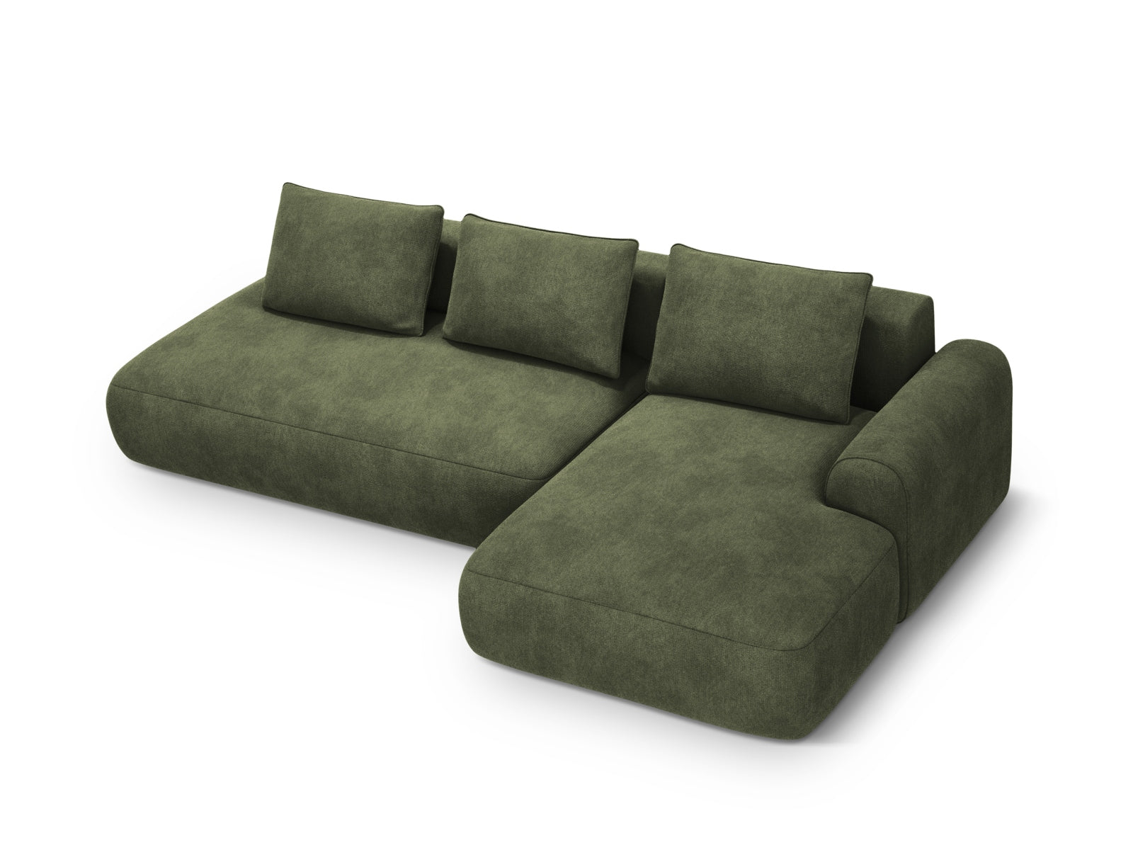 5-Sitzer Ecksofa rechts mit Schlaffunktion und Stauraum Calma in Green-Vogue präsentiert im Onlineshop von KAQTU Design AG. Bettsofa rechts ist von Cosmopolitan Design