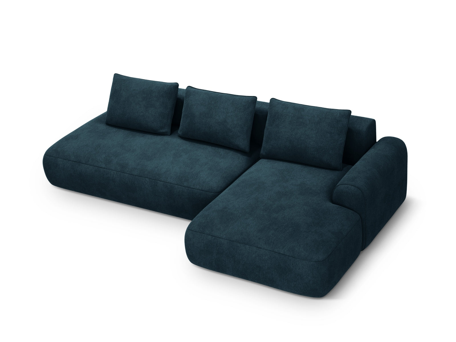 5-Sitzer Ecksofa rechts mit Schlaffunktion und Stauraum Calma in Deep Petrol-Vogue präsentiert im Onlineshop von KAQTU Design AG. Bettsofa rechts ist von Cosmopolitan Design