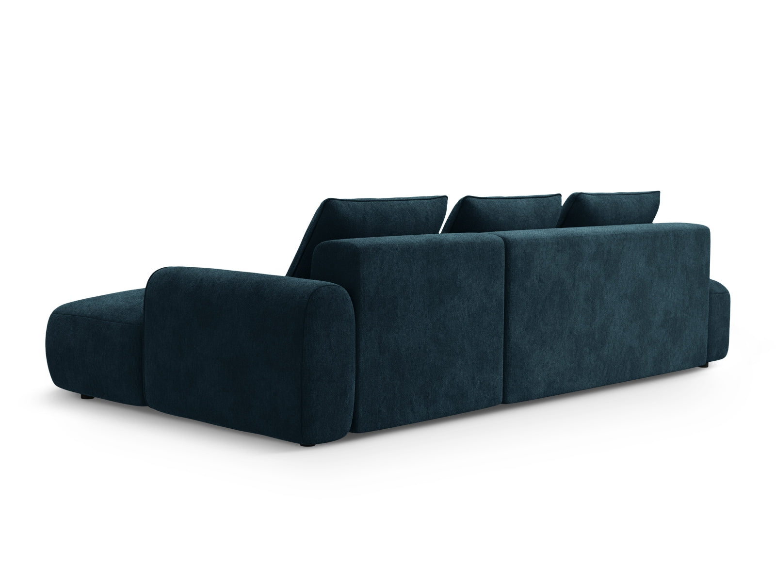 Modernes 5-Sitzer Ecksofa Calma in stilvollem Petrol, perfekt für Gästeübernachtungen und mit cleverem Stauraum für mehr Ordnung.