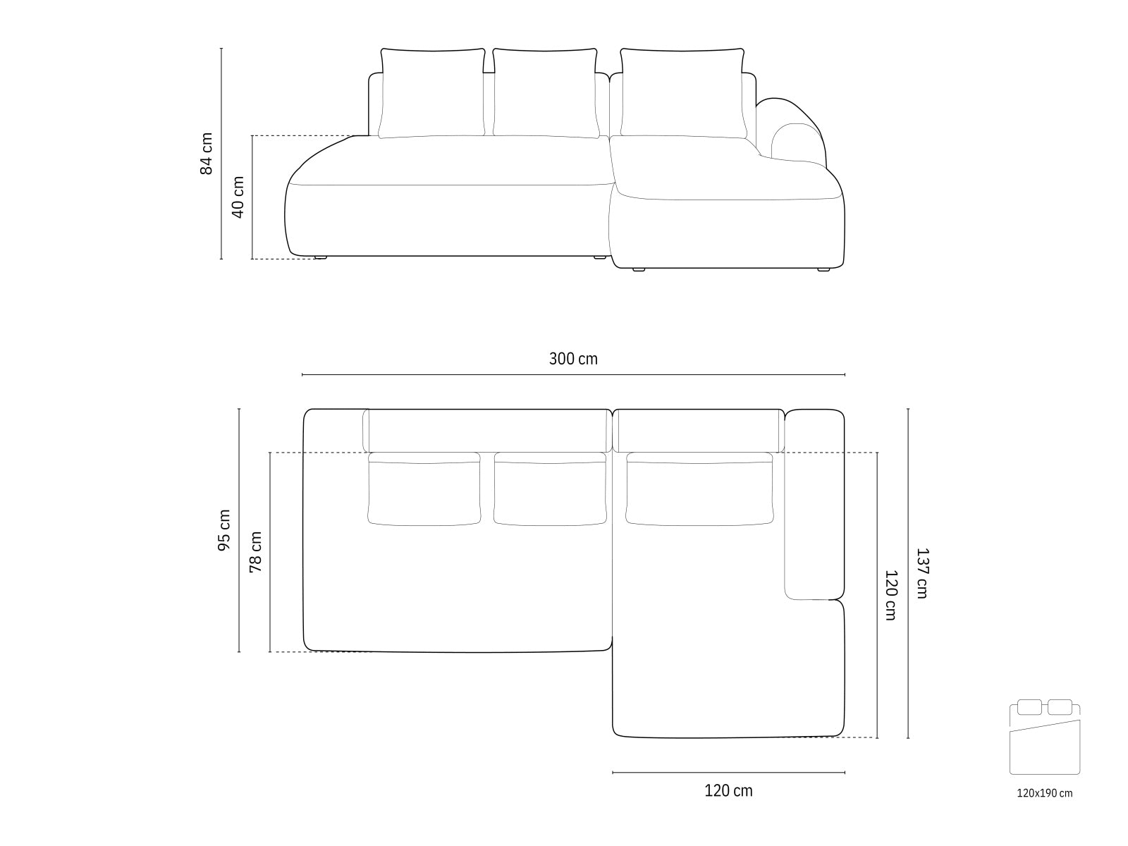 Modernes Ecksofa Calma in stilvollem Blau Melange, bietet Platz für 5 Personen, inklusive Schlaffunktion und cleverem Stauraum.