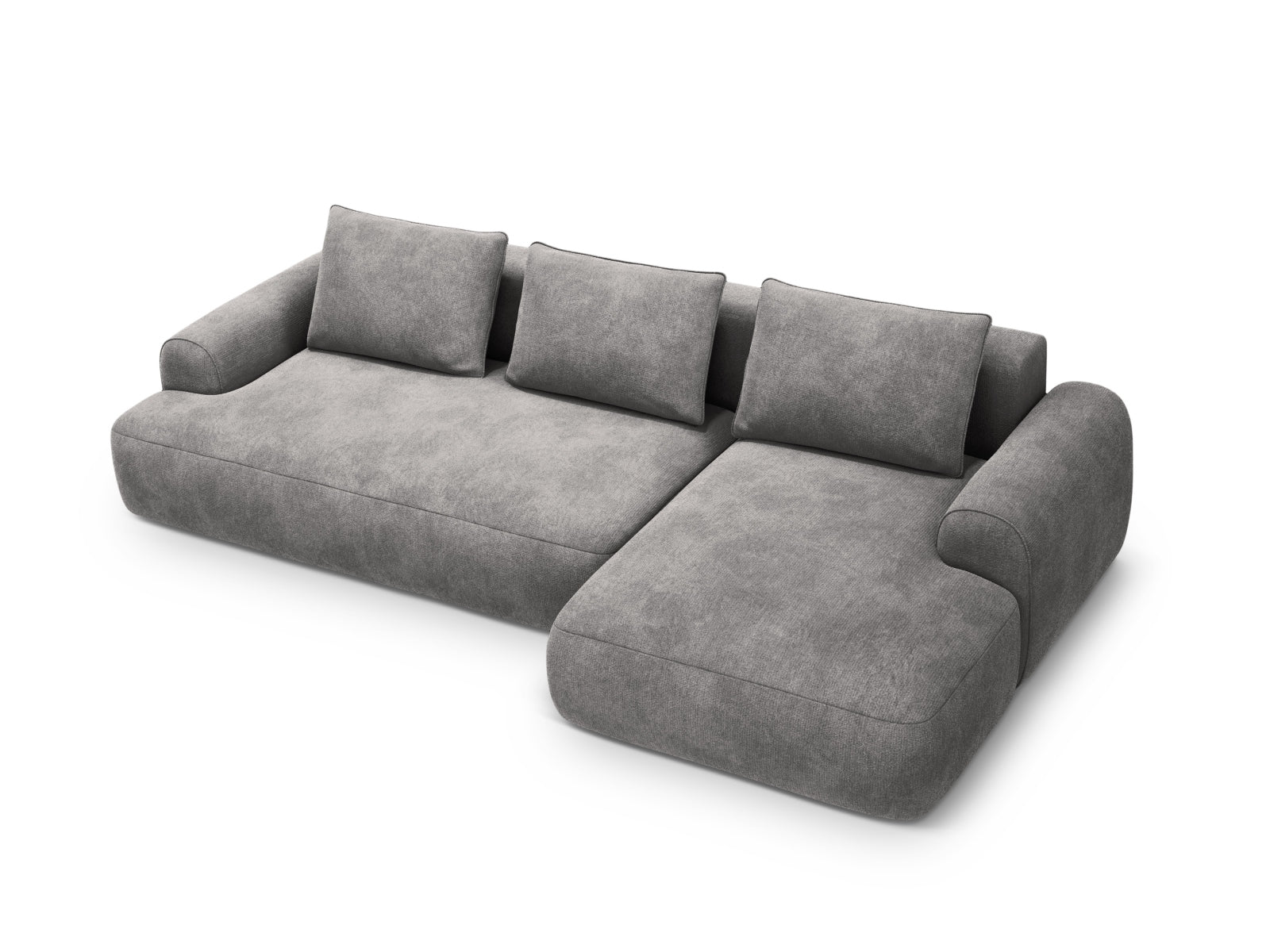 3-Sitzer Ecksofa Calma rechts mit Schlaffunktion und Stauraum in Grey-Vogue präsentiert im Onlineshop von KAQTU Design AG. Bettsofa rechts ist von Cosmopolitan Design