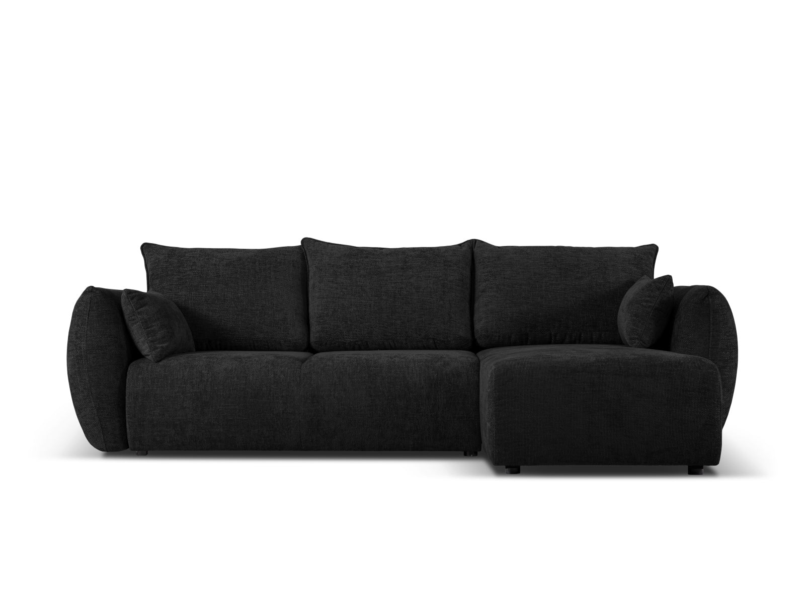 4-Sitzer Ecksofa Matera rechts mit Schlaffunktion und Stauraum in Black-Haga präsentiert im Onlineshop von KAQTU Design AG. Bettsofa rechts ist von Cosmopolitan Design