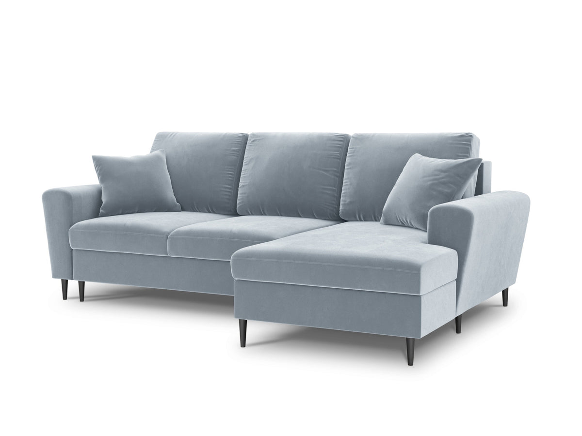 Kyoto Ecksofa rechts mit Schlaffunktion und Stauraumbox 4 Sitzer 145cm in Light Blue-Riviera präsentiert im Onlineshop von KAQTU Design AG. Bettsofa rechts ist von Cosmopolitan Design