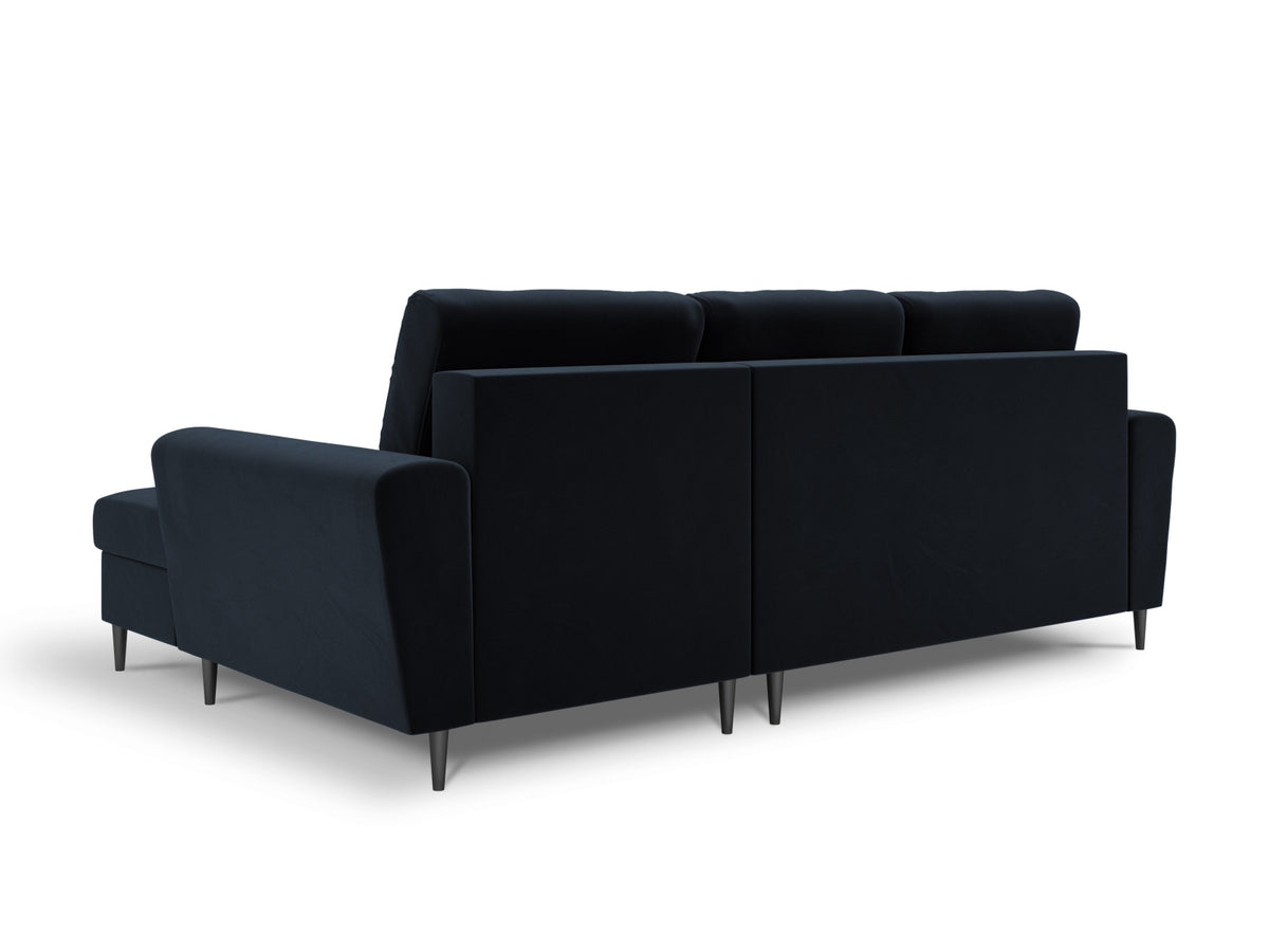 Kyoto Ecksofa rechts mit Schlaffunktion und Stauraumbox 4 Sitzer 145cm in Dark Blue-Riviera präsentiert im Onlineshop von KAQTU Design AG. Bettsofa rechts ist von Cosmopolitan Design