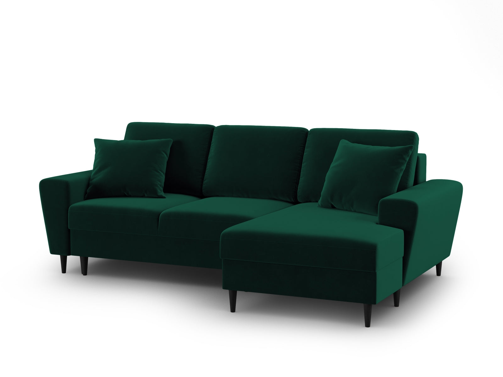Stylisches Kyoto Ecksofa rechts in elegantem Grün, 4-Sitzer mit praktischer Schlaffunktion und Stauraum für zusätzlichen Komfort.