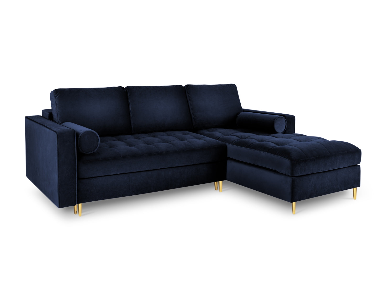 5-Sitzer Ecksofa rechts mit Schlaffunktion und Stauraum Aspen in Royal Blue-Salvador präsentiert im Onlineshop von KAQTU Design AG. Bettsofa rechts ist von Cosmopolitan Design