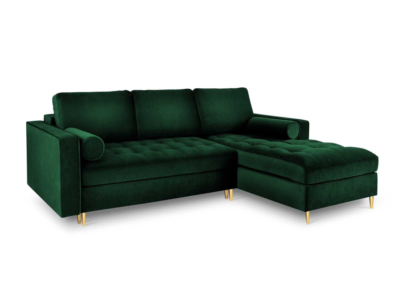 5-Sitzer Ecksofa rechts mit Schlaffunktion und Stauraum Aspen in Bottle Green-Salvador präsentiert im Onlineshop von KAQTU Design AG. Bettsofa rechts ist von Cosmopolitan Design