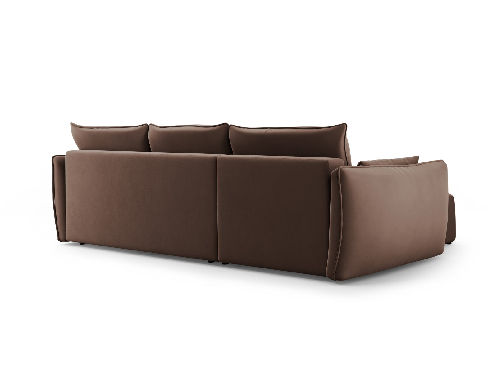 Elegantes 4-Sitzer Ecksofa Matera in trendiger Ausführung, rechtsseitig, bietet Schlafgelegenheit und cleveren Stauraum für Ihr Zuhause.