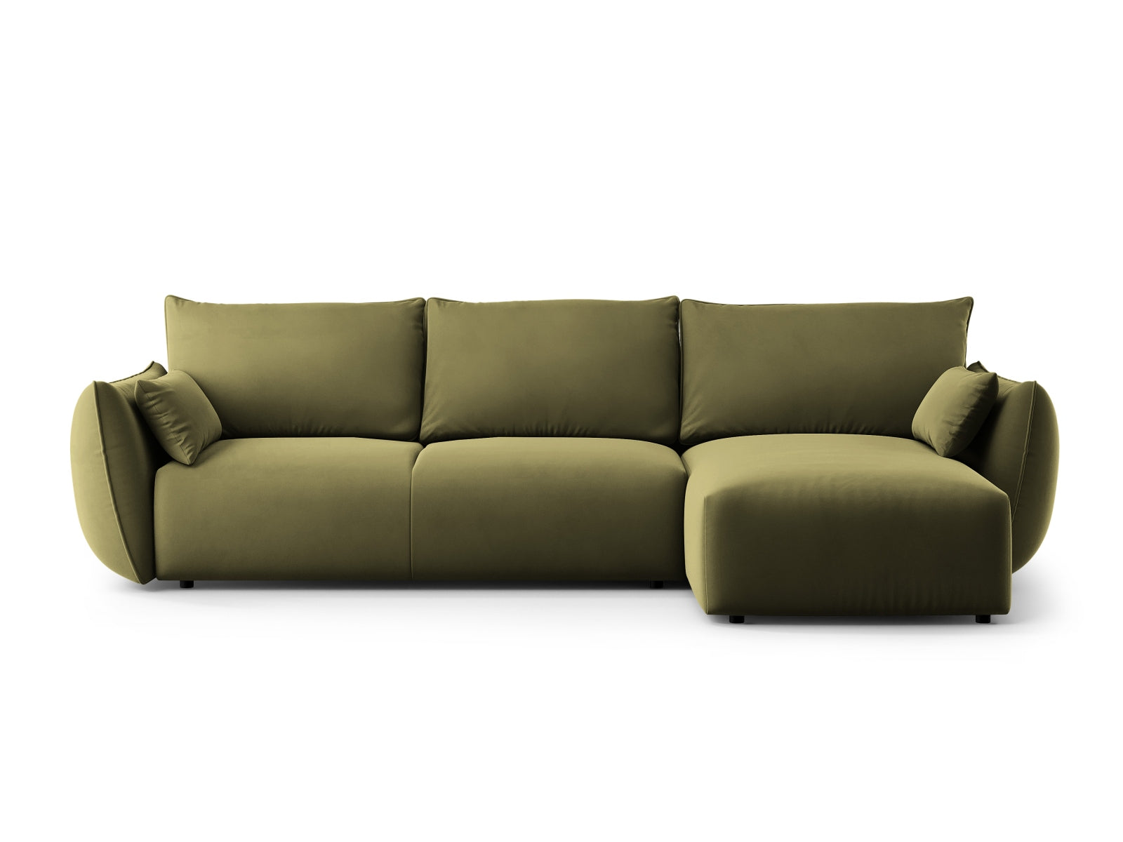 4-Sitzer Ecksofa rechts mit Schlaffunktion und Stauraum Matera in Green-Salvador präsentiert im Onlineshop von KAQTU Design AG. Bettsofa rechts ist von Cosmopolitan Design