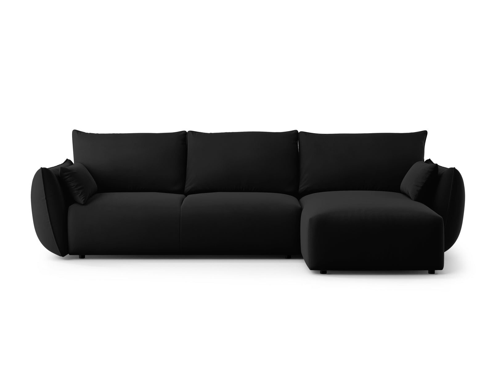 4-Sitzer Ecksofa rechts mit Schlaffunktion und Stauraum Matera in Black-Salvador präsentiert im Onlineshop von KAQTU Design AG. Bettsofa rechts ist von Cosmopolitan Design