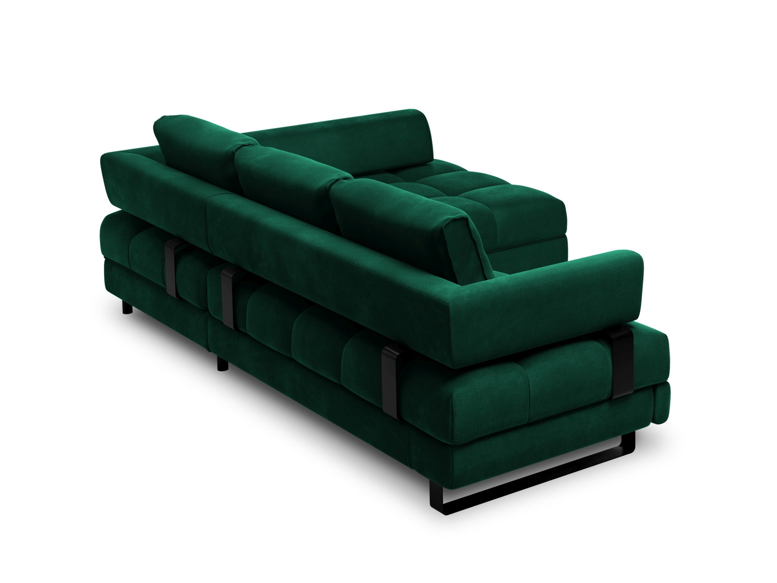 Erleben Sie das Clinton Velour Ecksofa von Cosmopolitan Design: stilvolles 5-Sitzer Sofa mit Schlaffunktion und viel Stauraum für Ihr modernes Zuhause!
