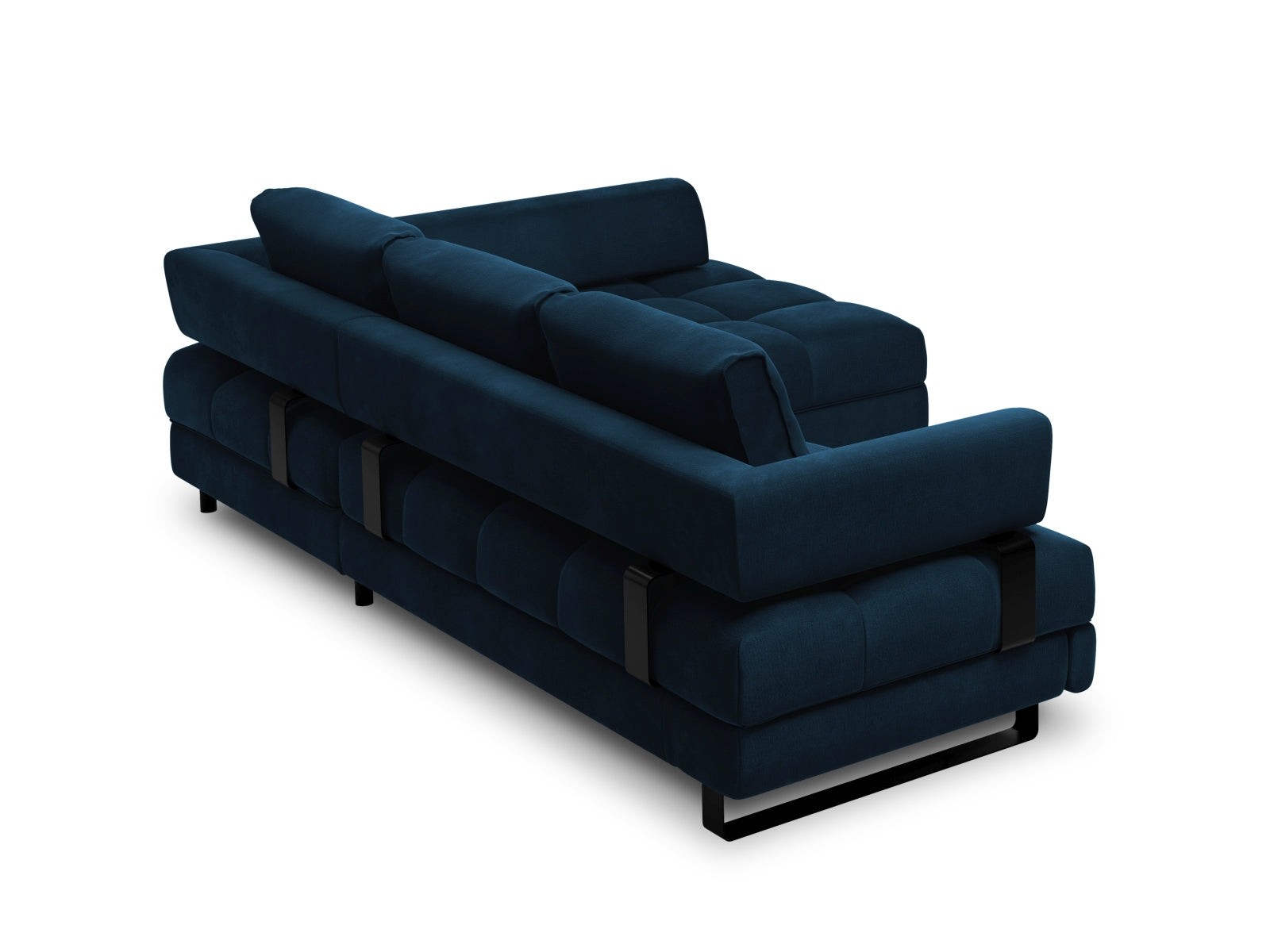 Erleben Sie das Clinton Velour Ecksofa von Cosmopolitan Design: stilvolles 5-Sitzer Sofa mit Schlaffunktion und viel Stauraum für Ihr modernes Zuhause!