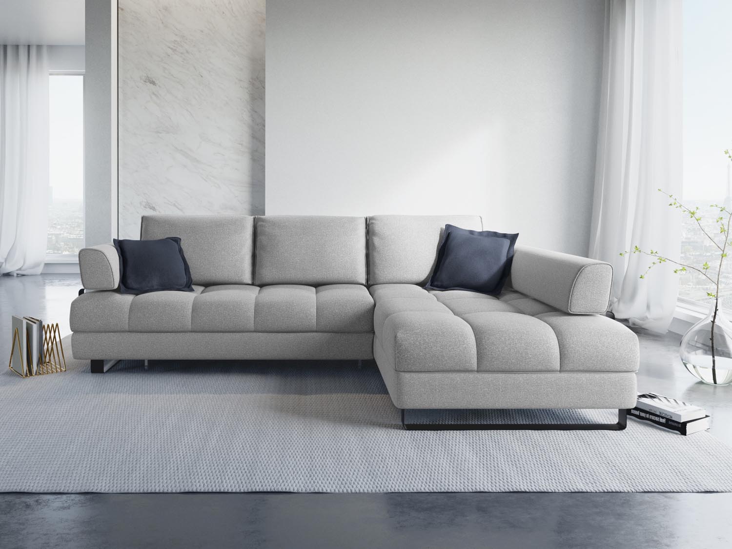 Erleben Sie das Clinton Ecksofa von Cosmopolitan Design: stilvolles 5-Sitzer Sofa mit cleverer Schlaffunktion und viel Stauraum für Ihr Zuhause!