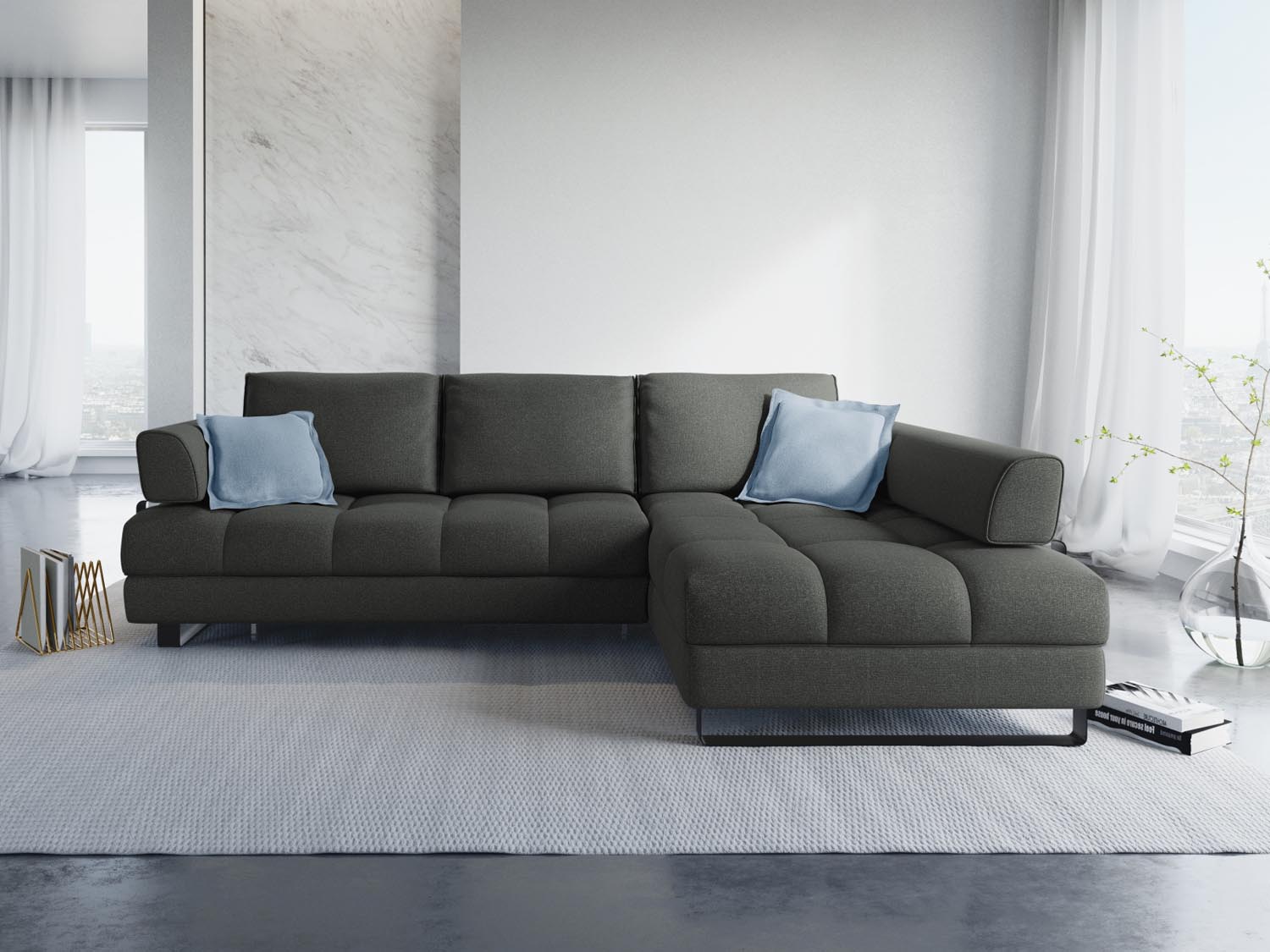 Erleben Sie das Clinton Ecksofa von Cosmopolitan Design: stilvolles 5-Sitzer Sofa mit cleverer Schlaffunktion und viel Stauraum für Ihr Zuhause!